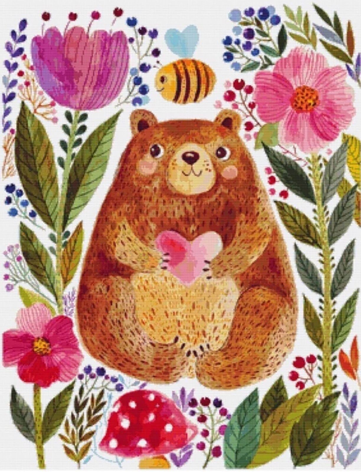 Sevimli Ayıcık 49X64cm Dialands Elmas Mozaik Tablo