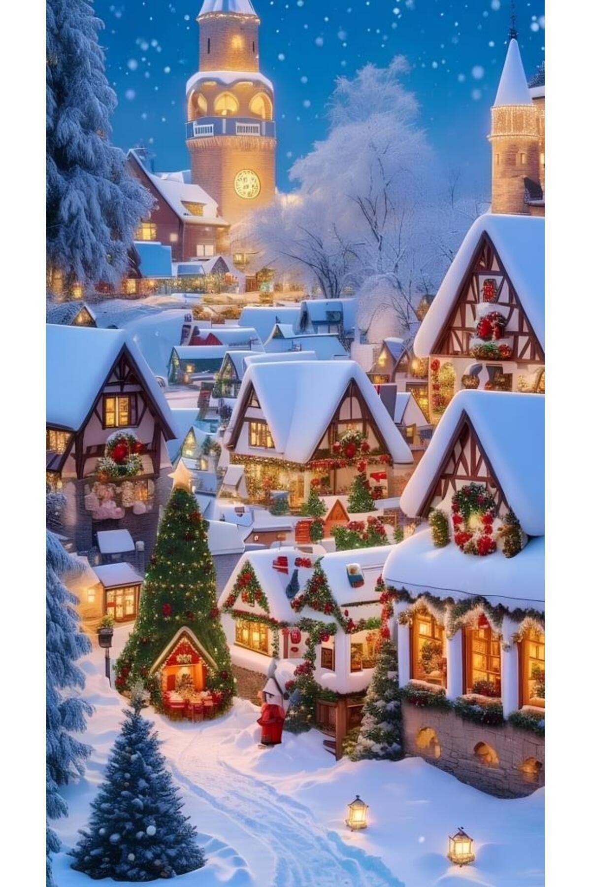 Movas Sanat Elf Köyü | Yılbaşı Mozaik Puzzle, Yeni Yıl, Noel | 40x70 | E20203992