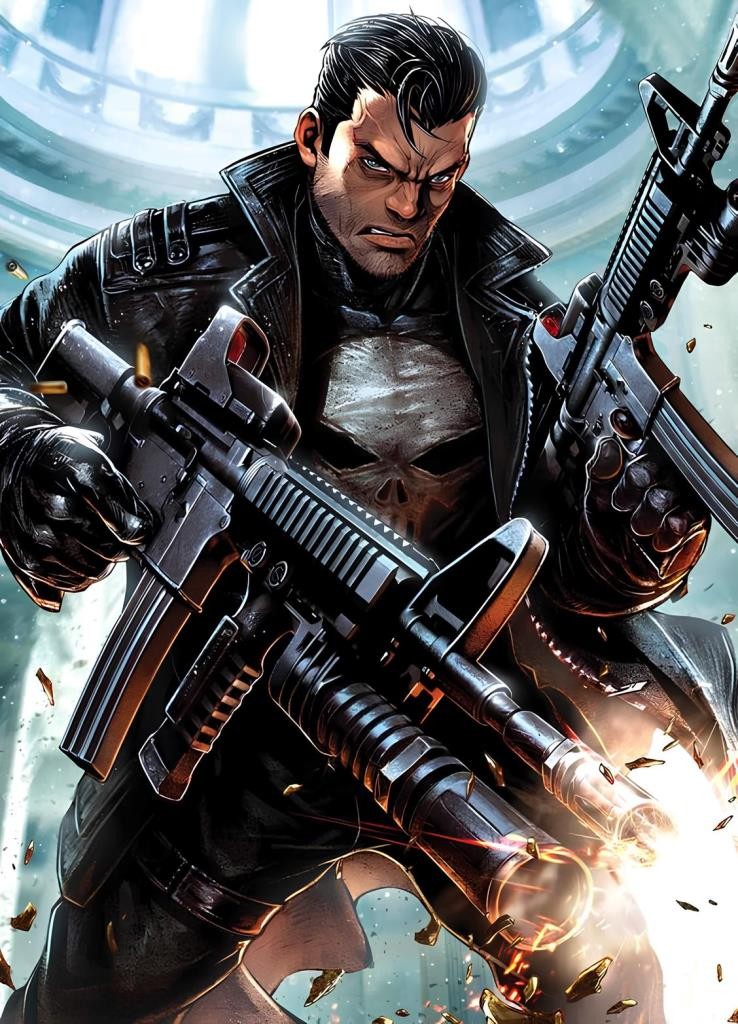 Movas Sanat Punisher - Marvel | Elmas Mozaik Tablo | Mozaik Puzzle | 50x70 | E20204084İO