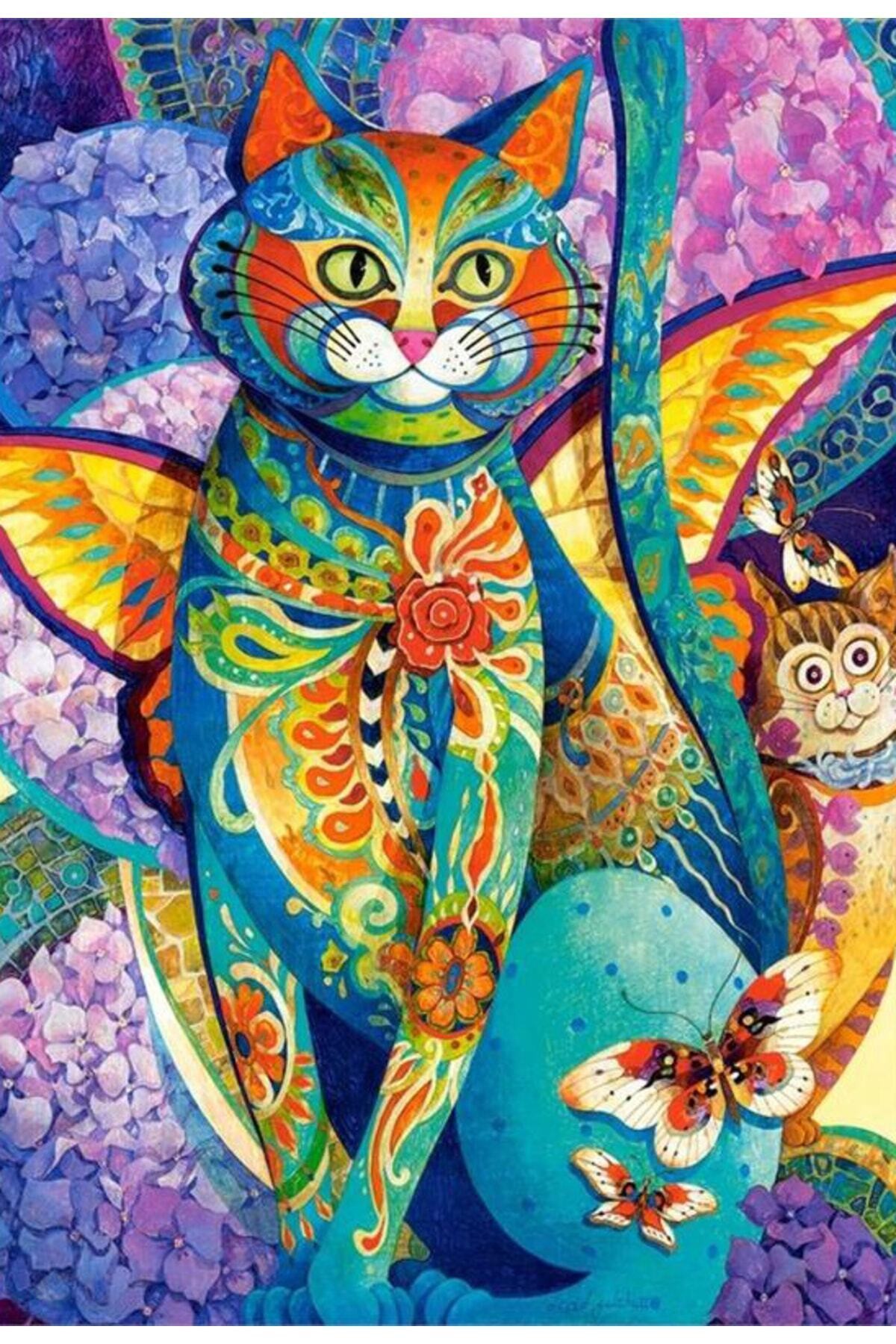 Movas Sanat Dekoratif Kedi | Elmas Mozaik Tablo | Mozaik Puzzle | 40x60 | E20203672
