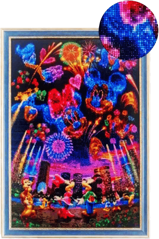 Movas Sanat Mickey Mouse Party | Ready-made Mosaic Painting | 64x44 | H20200019M