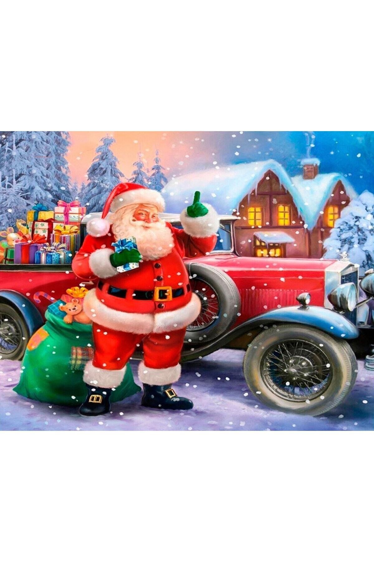 Movas Sanat Christmas Loading Gifts into The Car | Diamond Mosaic Painting | Mosaic Puzzle | 50x40 | E20203771