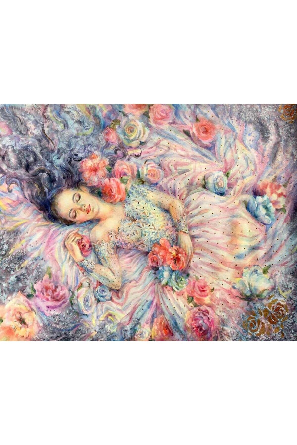 Movas Sanat A Woman Sleeping In Flowers | Bead Tapestry | 50x40 | E20201128M