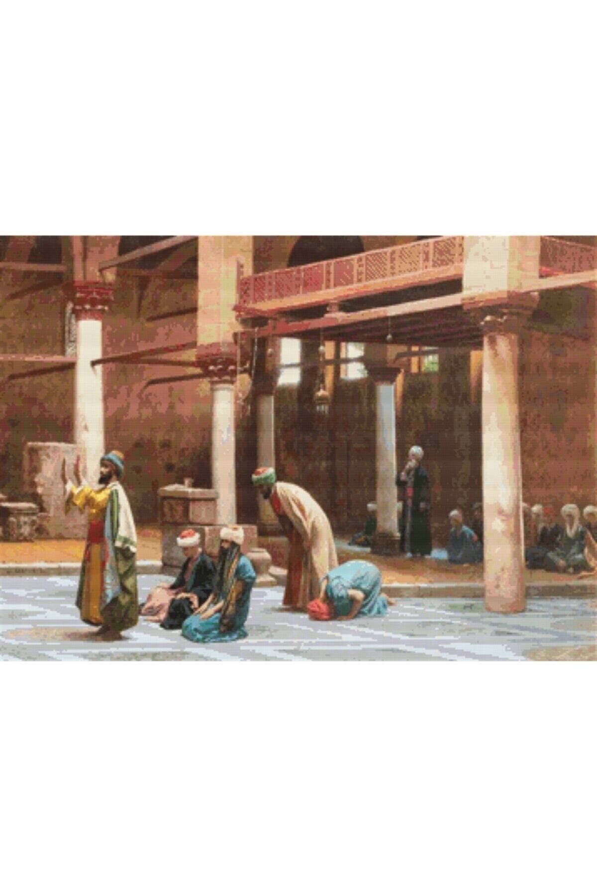 Movas Sanat Camide Namaz - Jean Leon Gerome | Elmas Mozaik Tablo | Mozaik Puzzle | 50x35 | E2020616