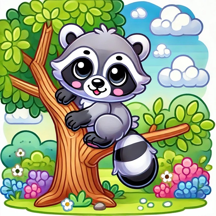 Movas Art - Raccoon | Special Mosaic Puzzle for Children | 20x20 | E20204555