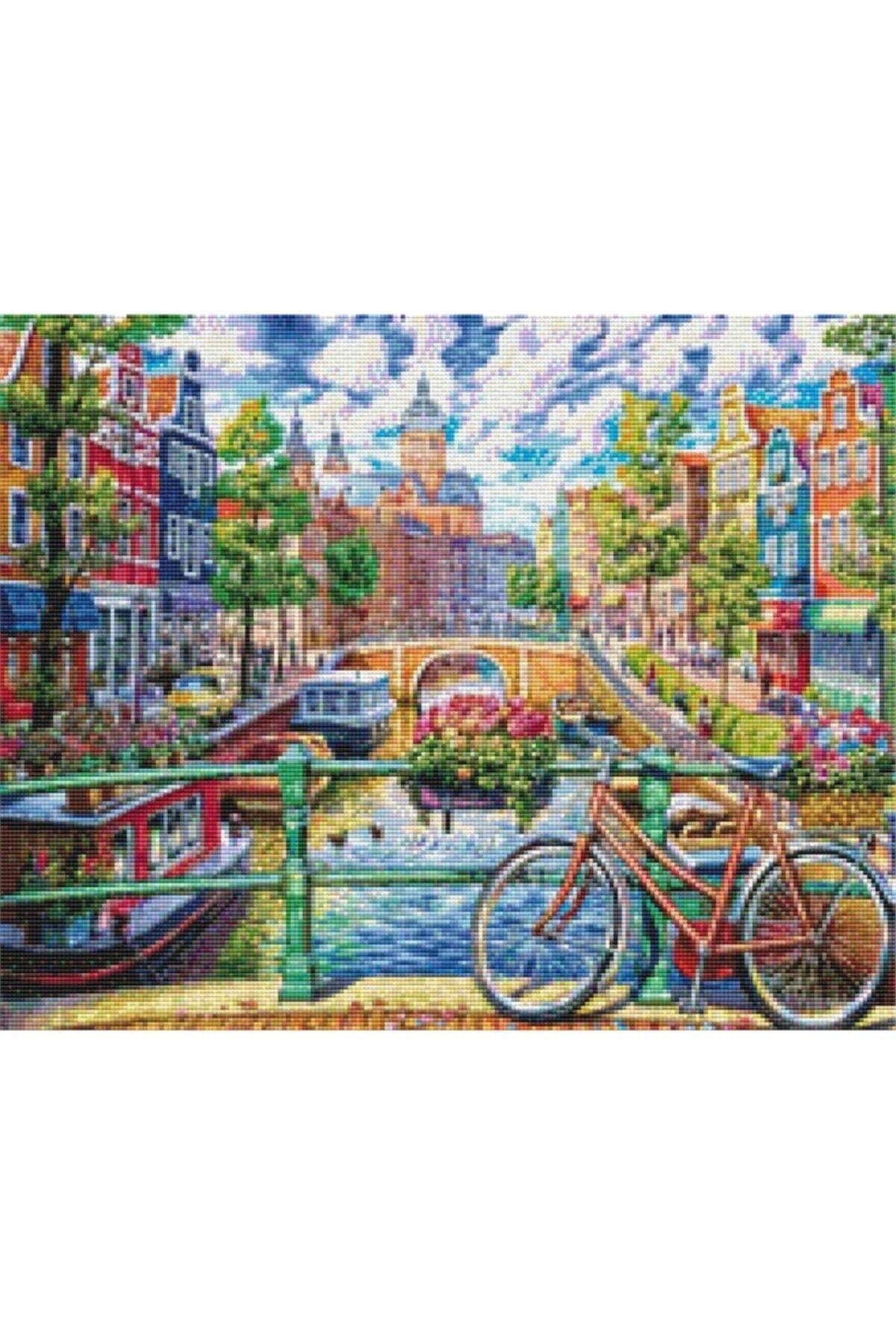 Movas Sanat Kanal Caddesi Amsterdam | Elmas Mozaik Tablo | Mozaik Puzzle | 55x45 | E20201583M