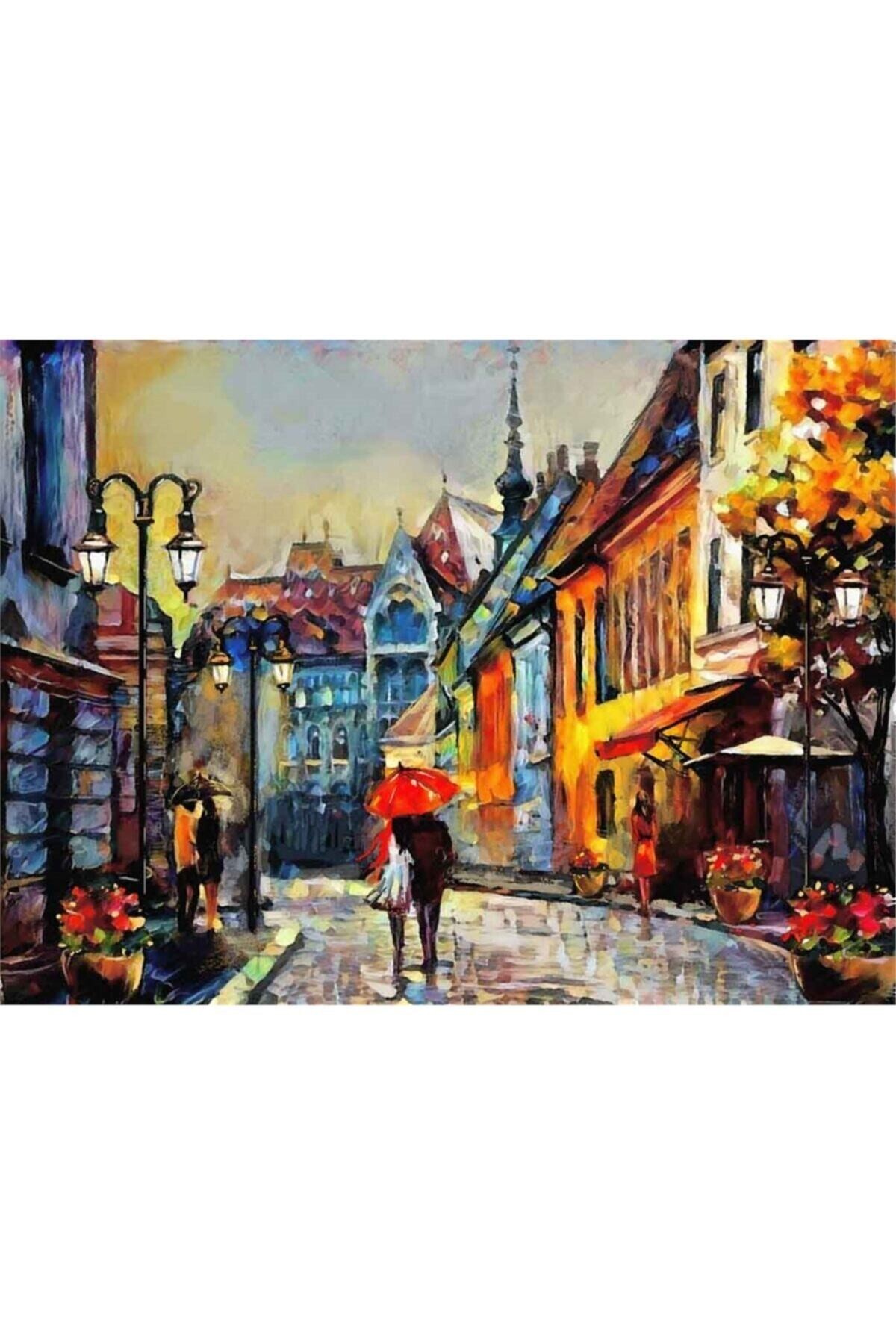 Movas Sanat Yağlı Boya Budapeşte Sokakları | Elmas Mozaik Tablo | Mozaik Puzzle | 50x35 | E20202457M