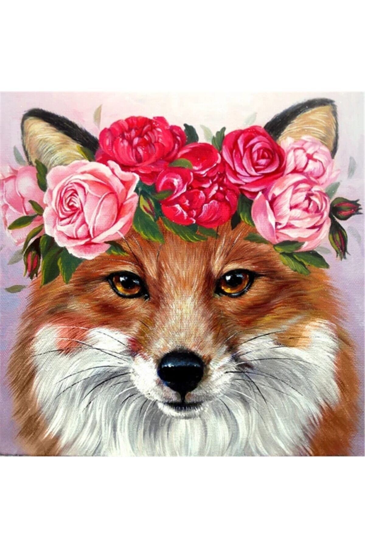 Movas Sanat Fox with Rose Hair | Diamond Mosaic Painting | Mosaic Puzzle | 50x50 |E20203094M