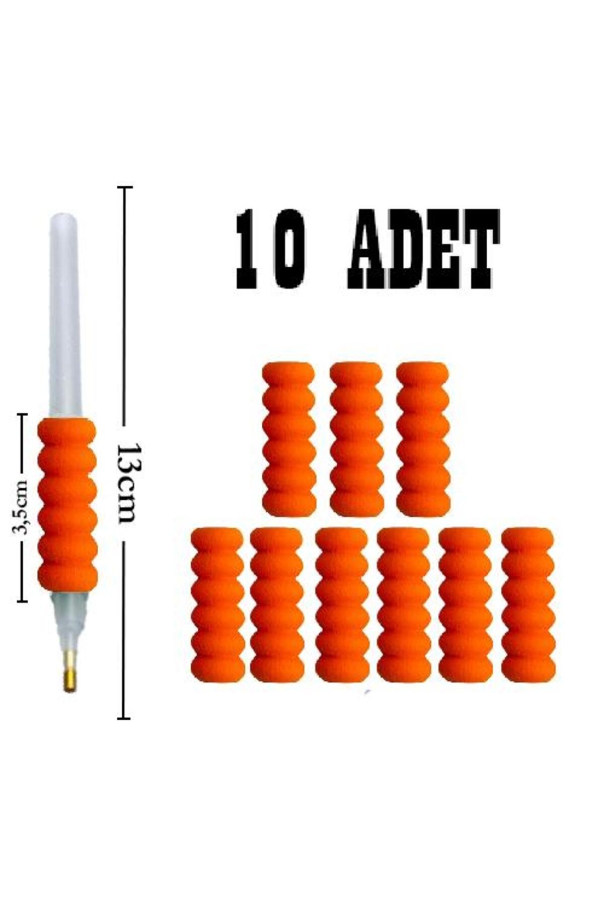 Movas Sanat Kalem Tutma Süngeri | 10'lu Paket | Elmas Mozaik Puzzle Aksesuarı | Turuncu