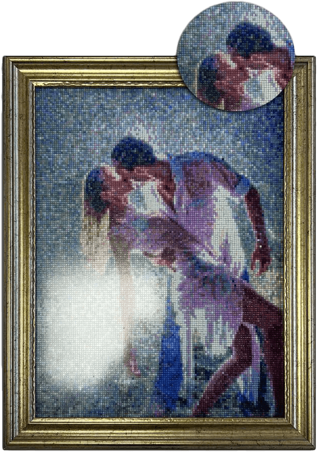 Movas Sanat Two Lovers | Embroidered Mosaic Painting | 30x40 | E20203877