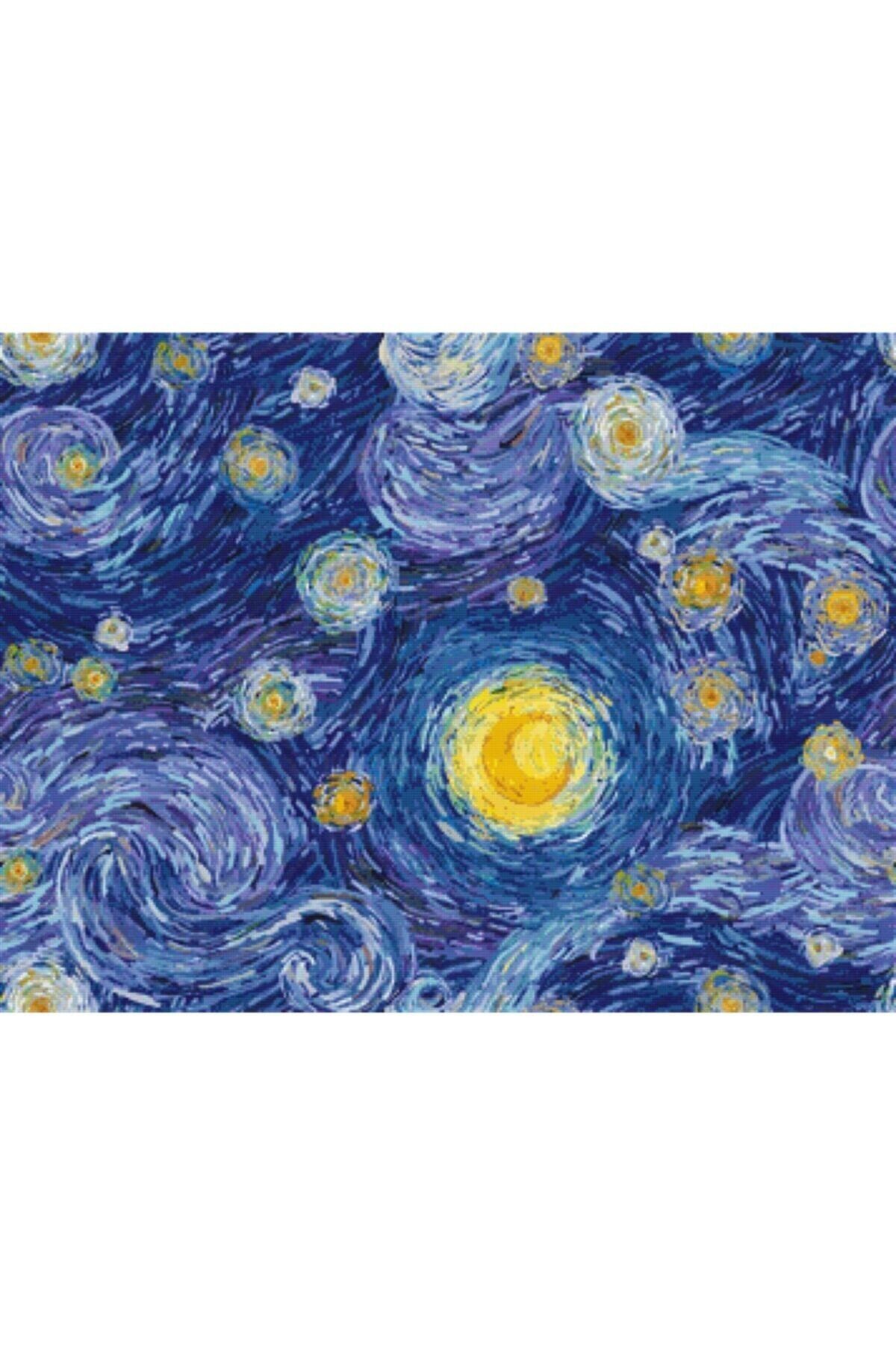 Movas Sanat Bulutlar, Yıldızlar Ve Gece Gökyüzü | Elmas Mozaik Puzzle | 50x37 | E2020633