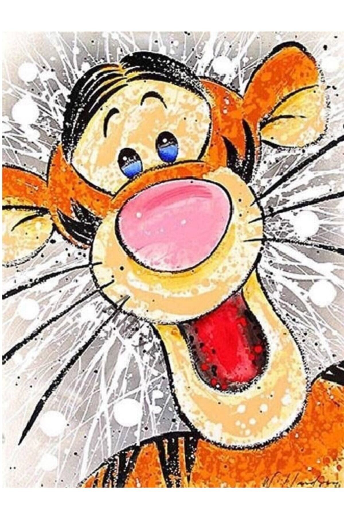 Movas Sanat Renkli Çizim Tiger | Elmas Mozaik Tablo | Mozaik Puzzle | 40x60 | E20202871M