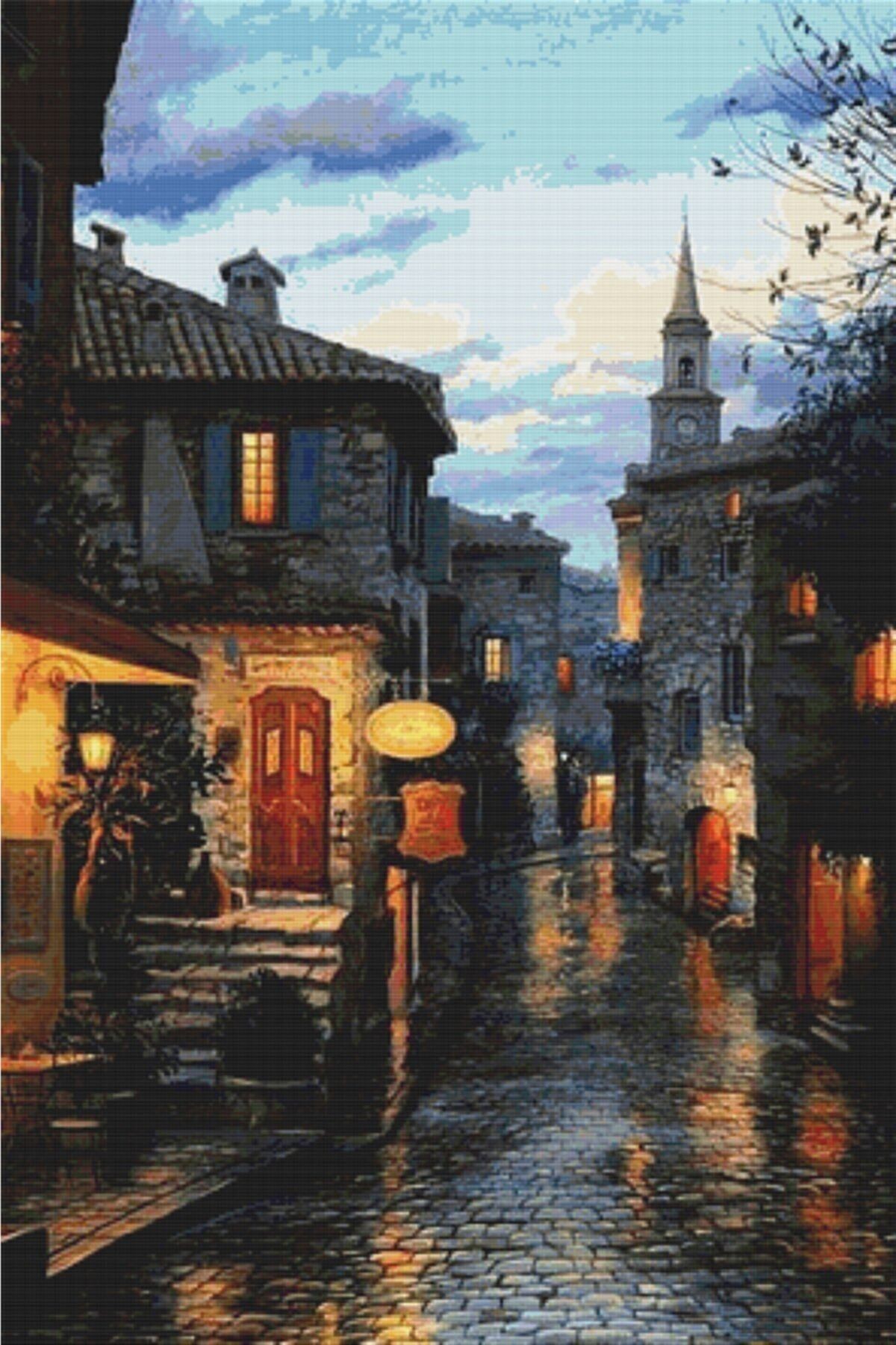 Movas Sanat Narrow Streets of Medieval Europe | Diamond Mosaic Puzzle | 35x52 | E2020467