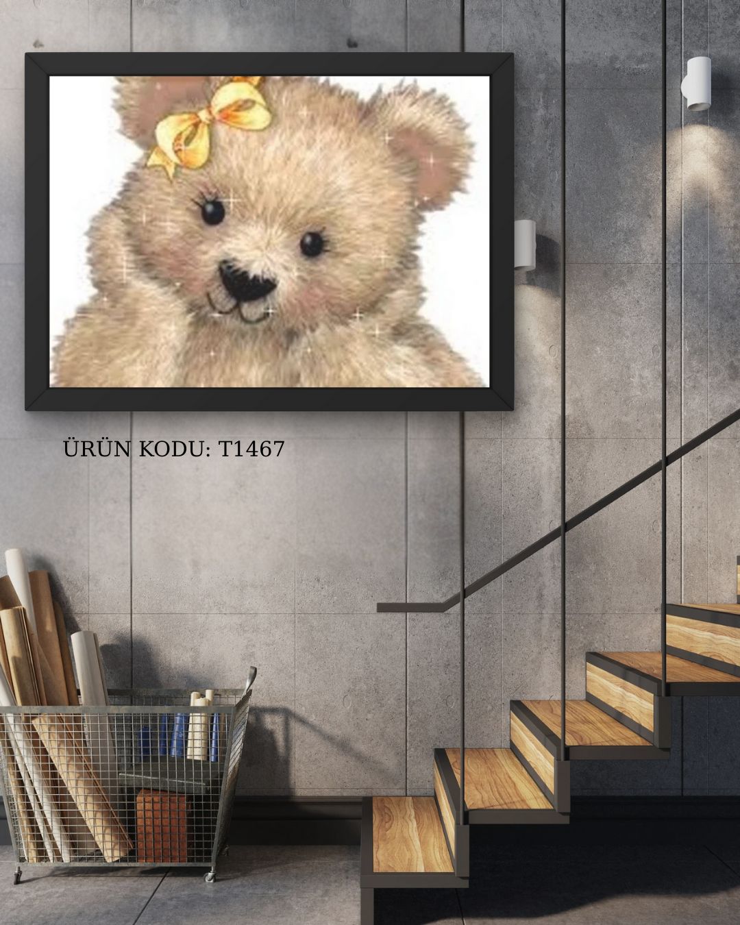 Yavru Ayıcık 40x40cm Dialands Elmas Mozaik Tablo