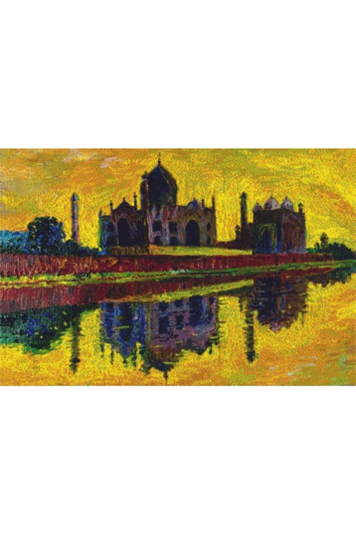 Movas Sanat Taj Mahal Agrahindistan | Diamond Mosaic Painting | Mosaic Puzzle | 50x33 | E2020902M