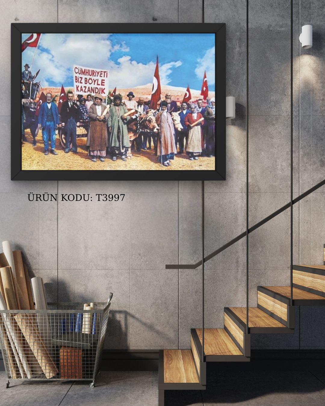 Cumhuriyeti Biz Böyle Kazandık 65x45cm Dialands Elmas Mozaik Tablo
