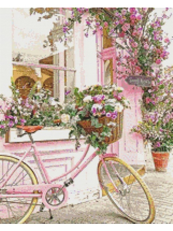 Movas Art Bicycle and Summer Flowers | Diamond Mosaic Table | Mosaic Puzzle | 40x50 | E20201260M