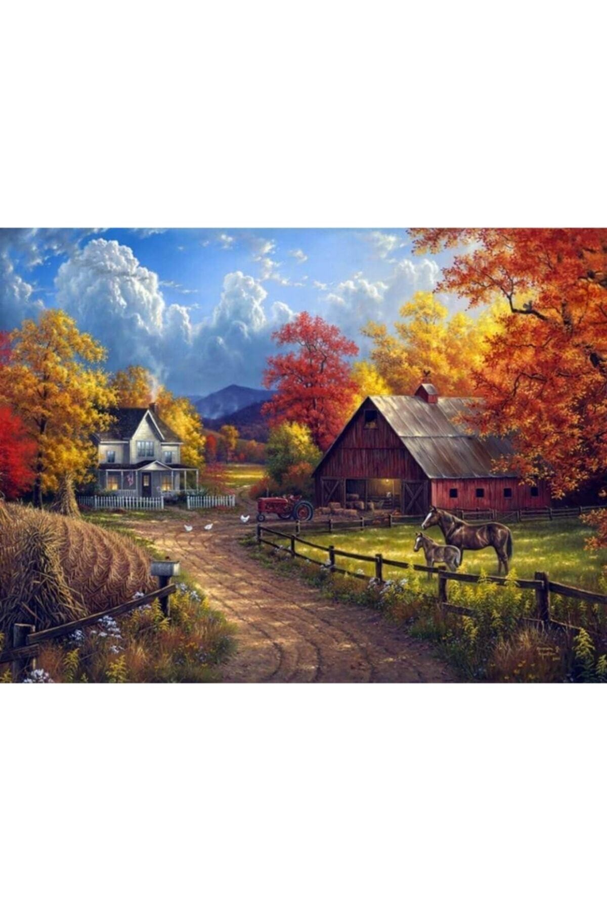 Movas Sanat A Farm In Autumn | Diamond Mosaic Painting | Mosaic Puzzle | 60x45 | E20203418