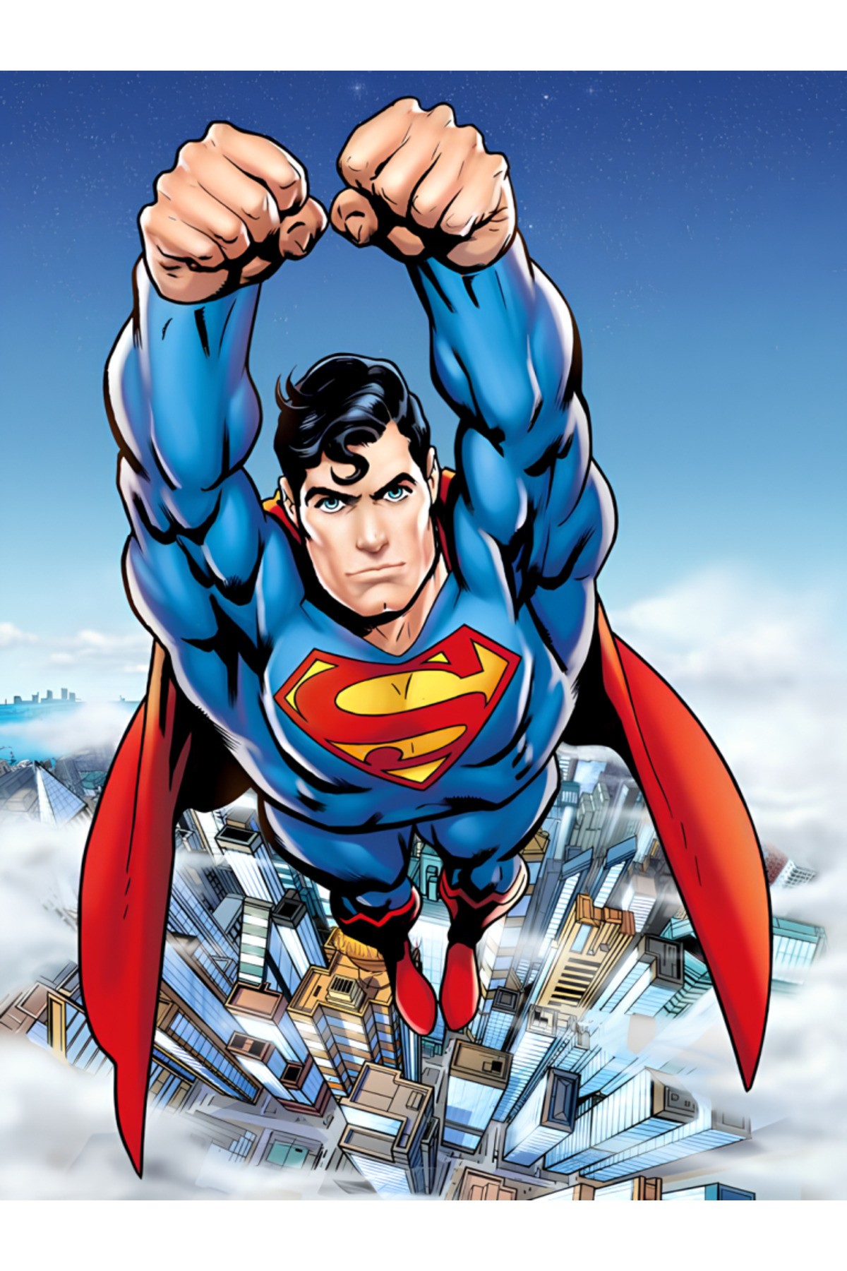 Movas Sanat Çizim Süperman - Superman | Elmas Mozaik Tablo | Mozaik Puzzle | 45x60 | E20204099