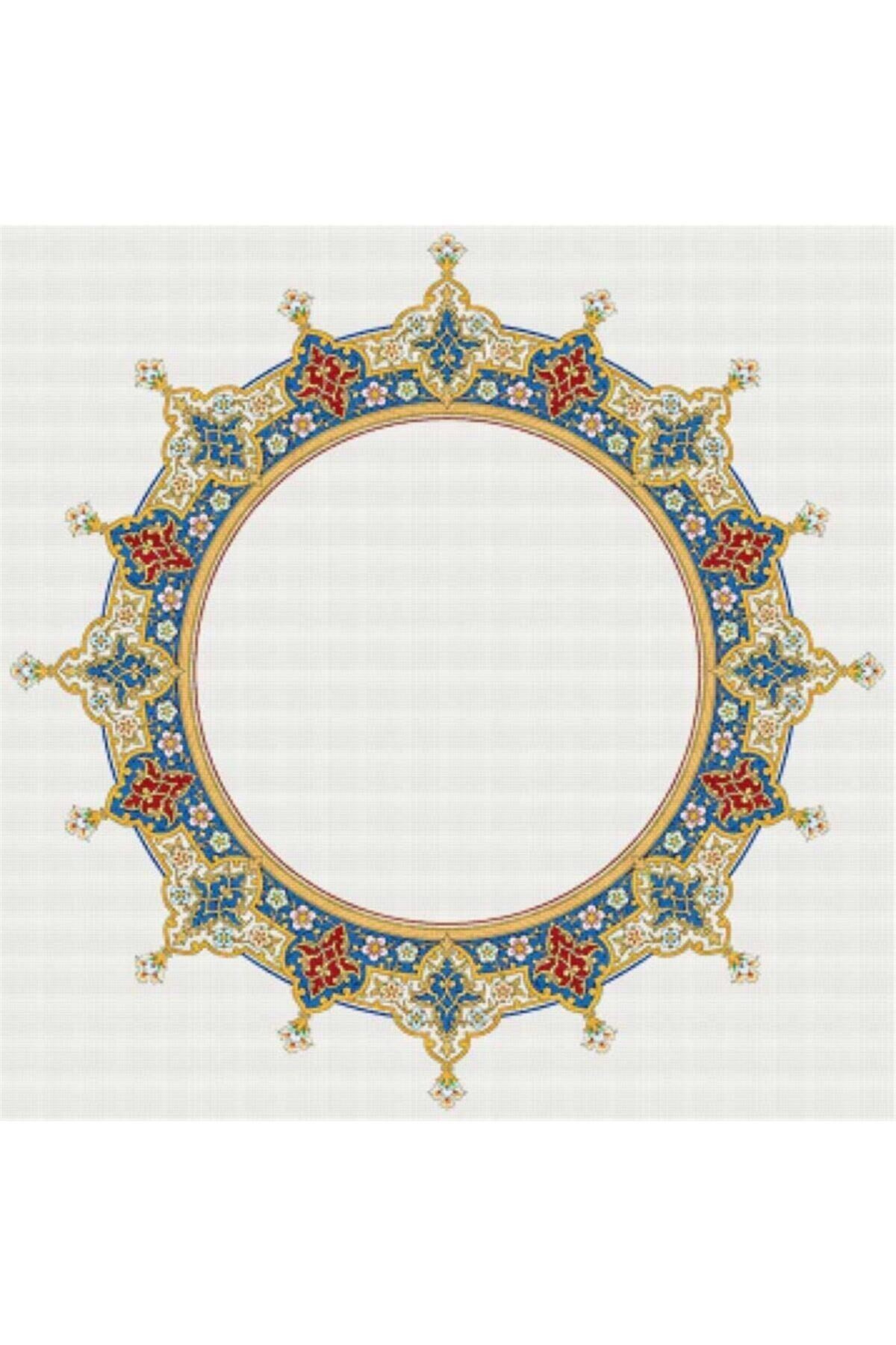 Movas Sanat An Oriental Frame Made Of Flowers | Diamond Mosaic Puzzle | 50x50 |E20201032M