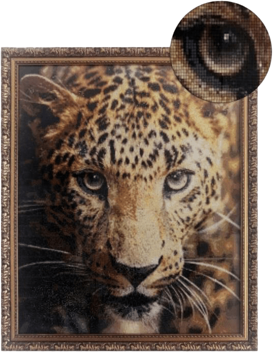 Movas Sanat Predatory Leopard | Ready-made Mosaic Painting | 64x54 | H20200018M