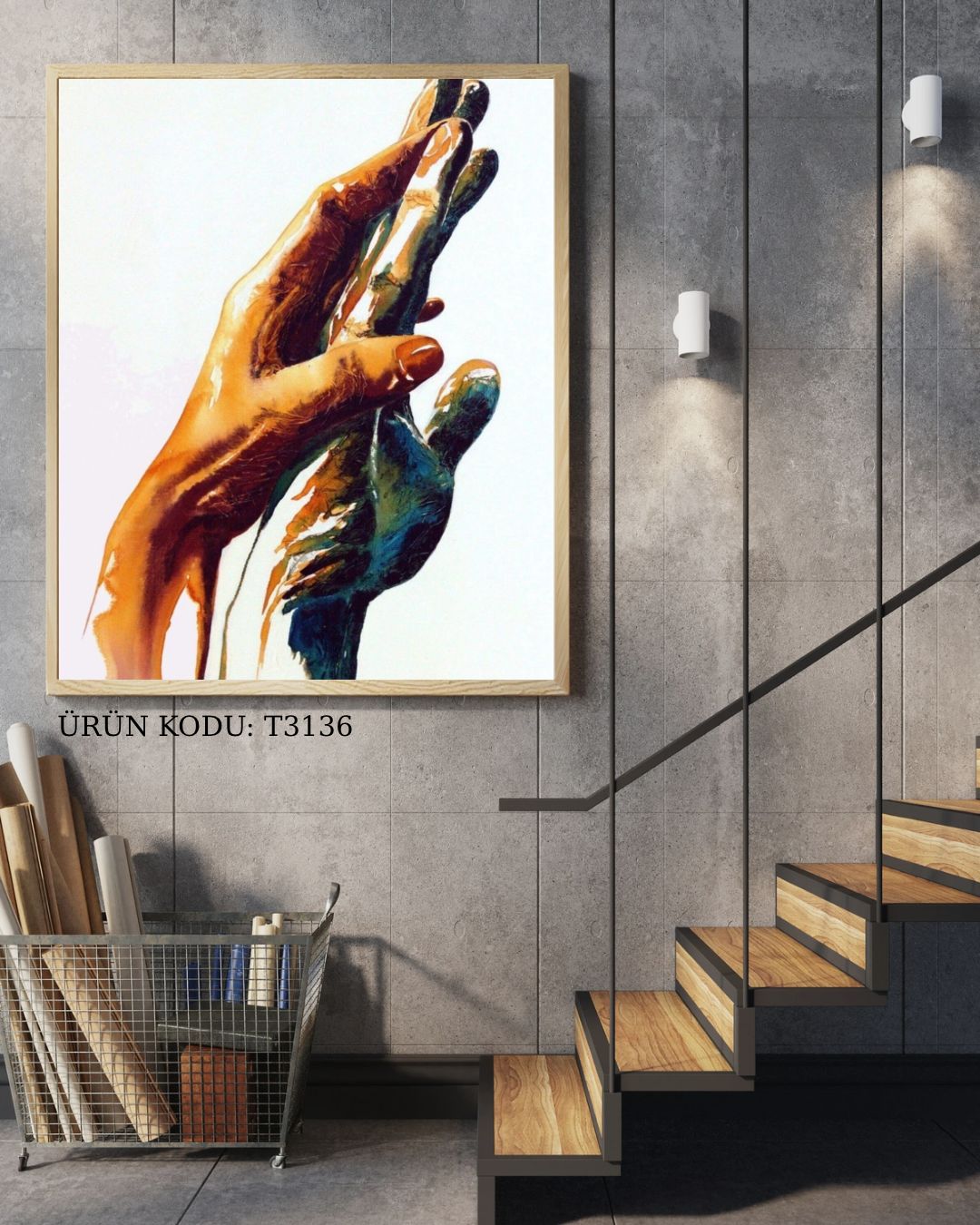 Kavuşan Eller 40x60cm Dialands Elmas Mozaik Tablo