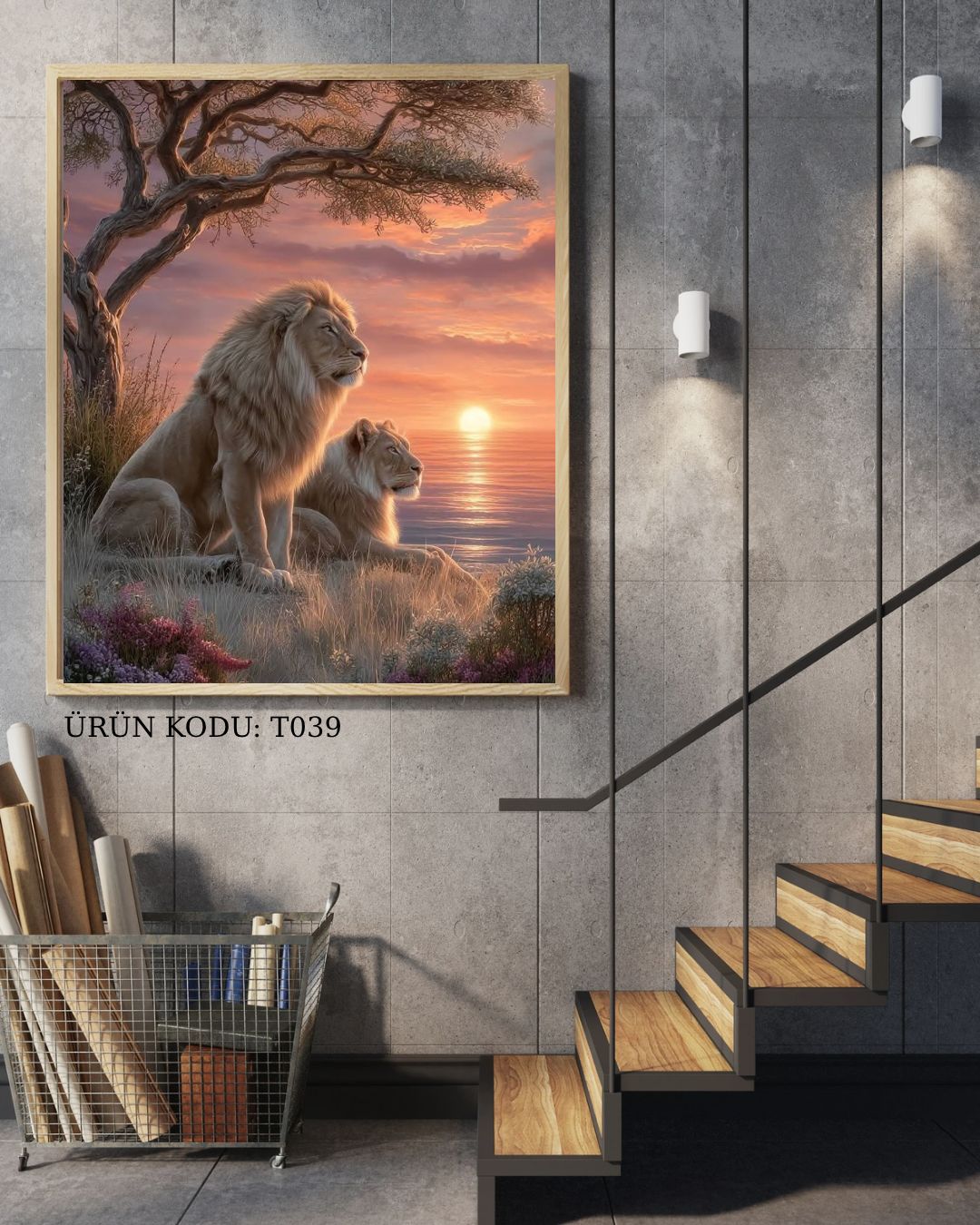 Kral Çift 33x66cm T039 Dialands Elmas Mozaik Tablo