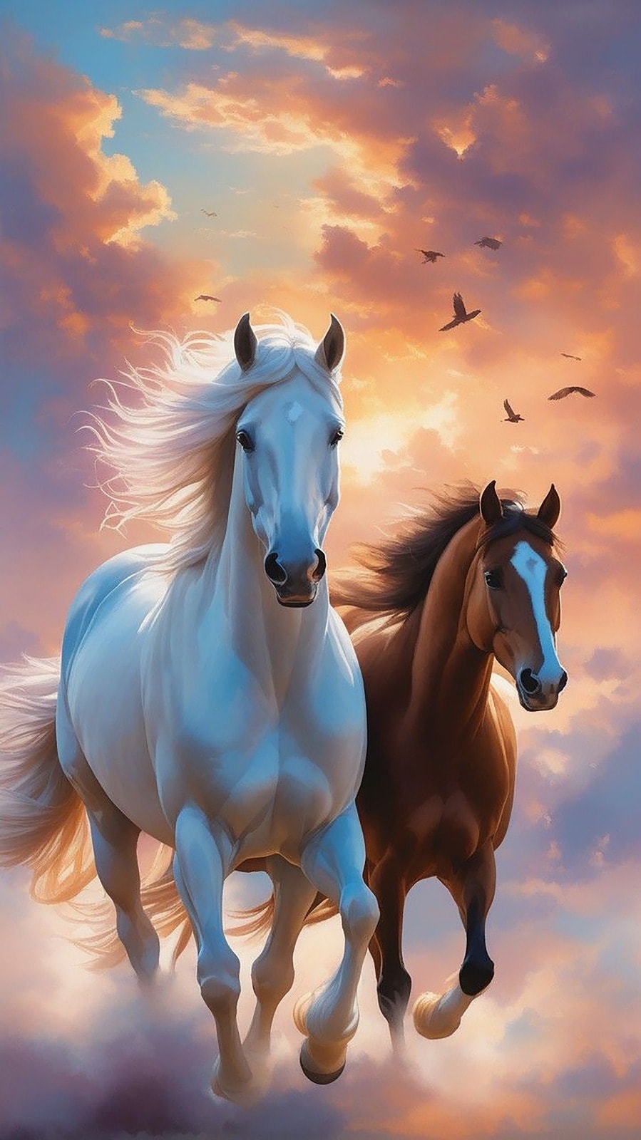 Çift At 45x80cm T038 Dialands Elmas Mozaik Tablo 