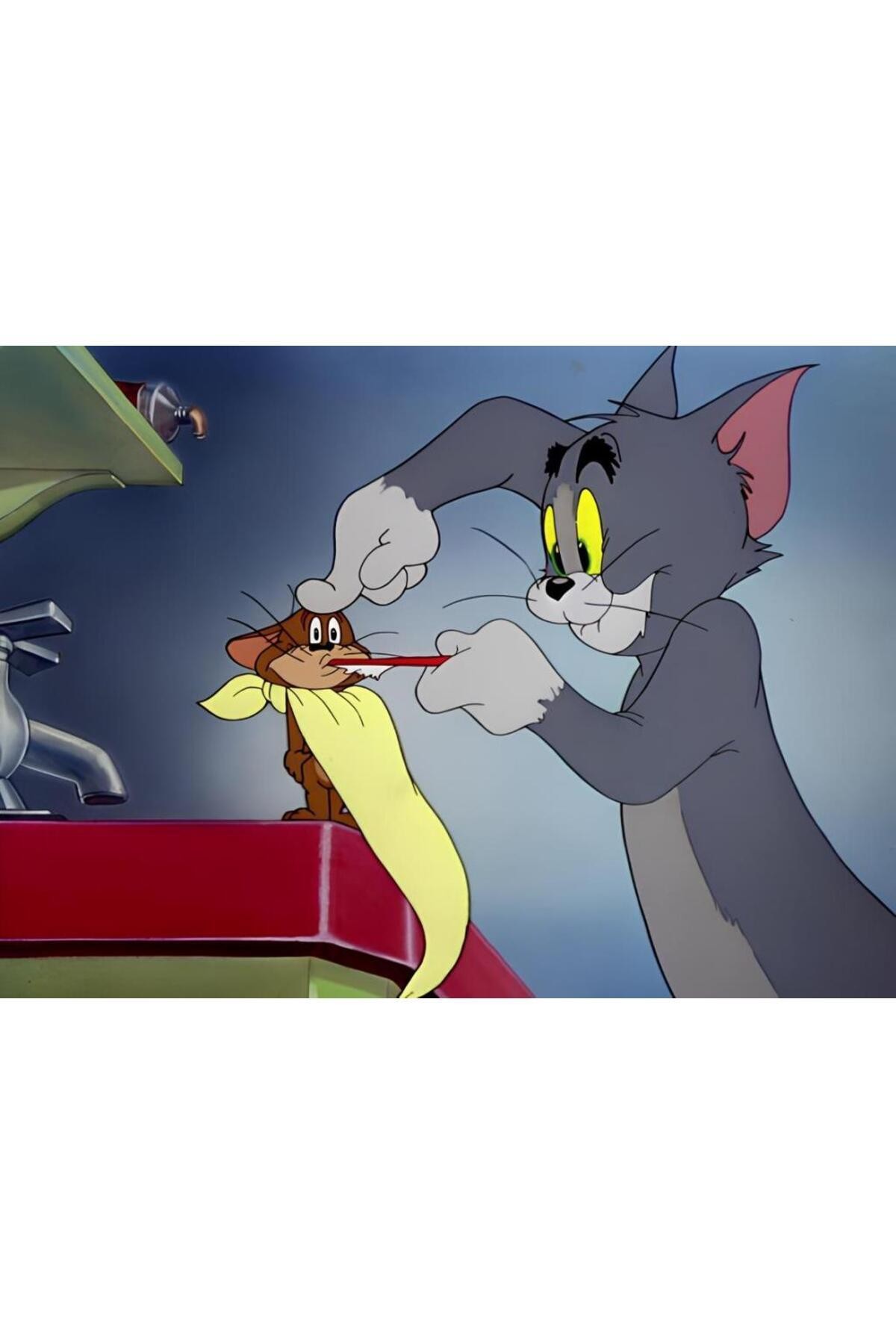 Movas Sanat Diş Fırçalama Zamanı - Tom Ve Jerry | Elmas Mozaik Puzzle |50x35 | E20204113