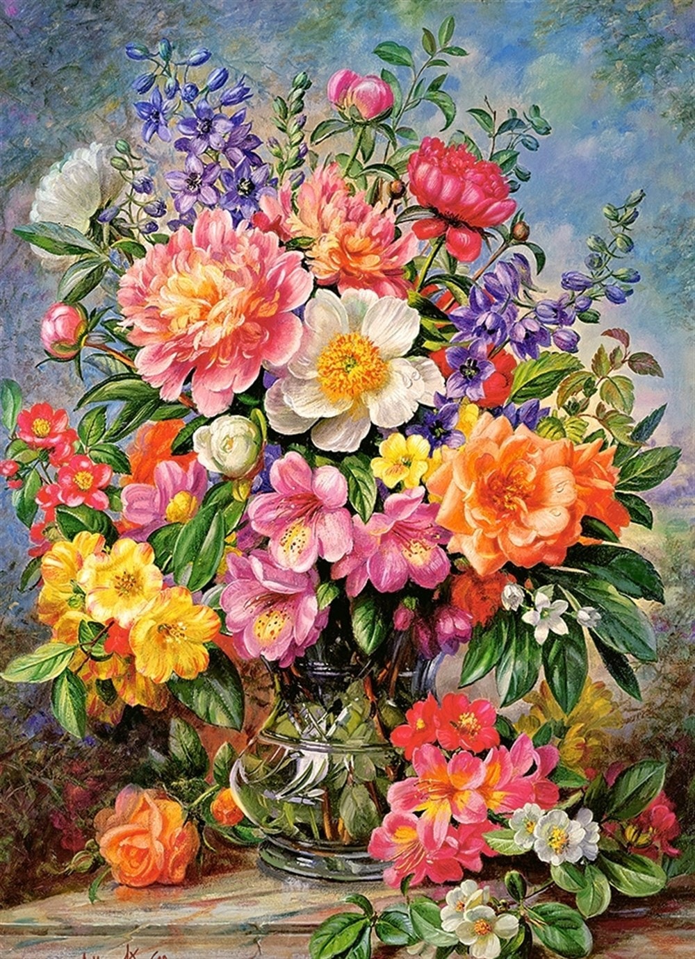 Renkli Çiçekler 53x74cm T6000 Dialands Elmas Mozaik Tablo