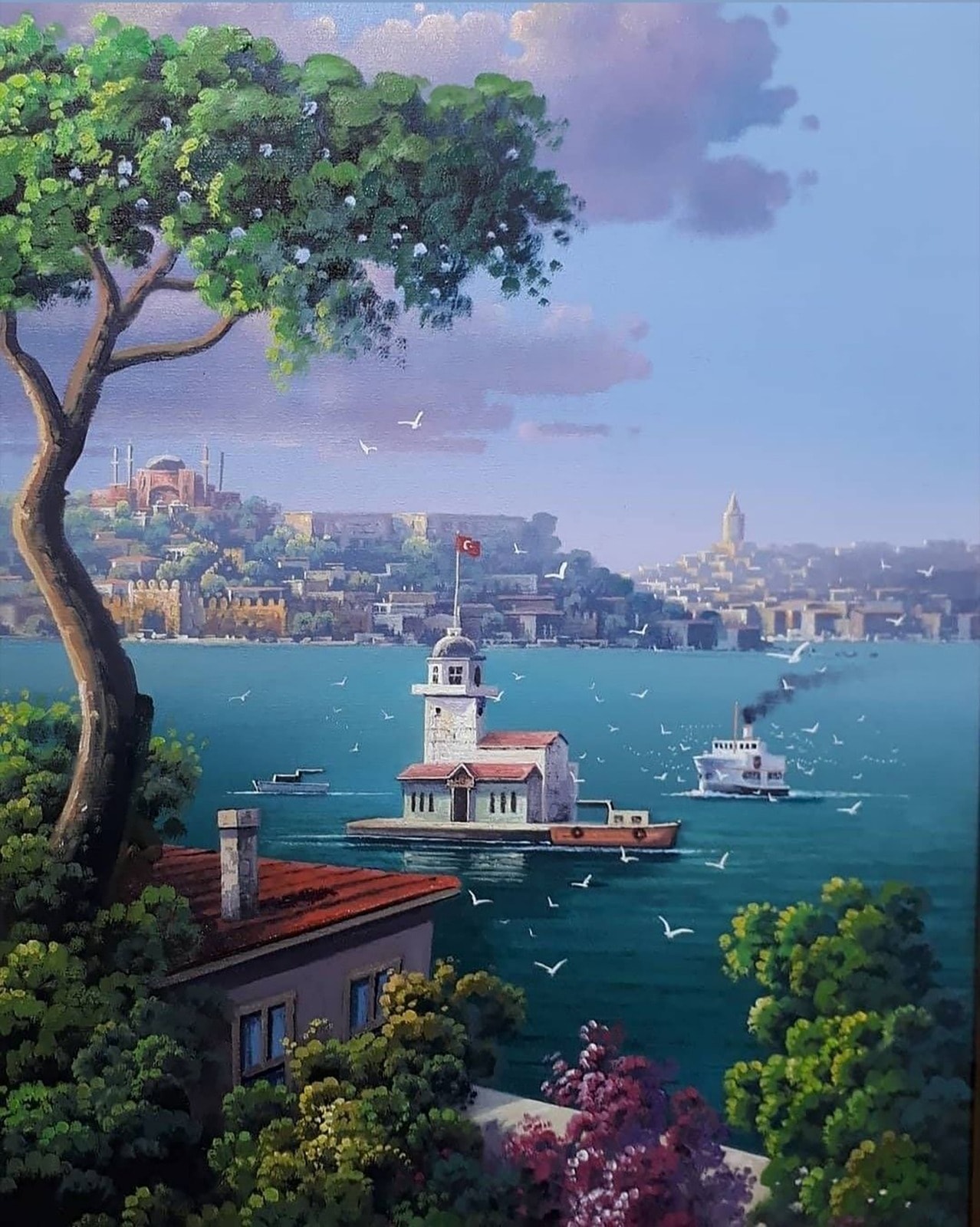 Boğazda Bahar – Kız Kulesi Manzarası 40X50CM