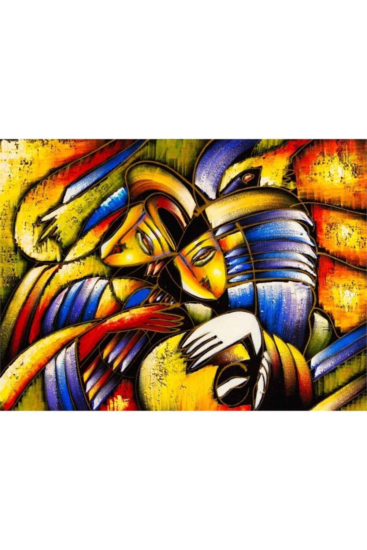 Movas Sanat Soyut Yüz | Elmas Mozaik Tablo | Mozaik Puzzle | 50x35 | E20202382M