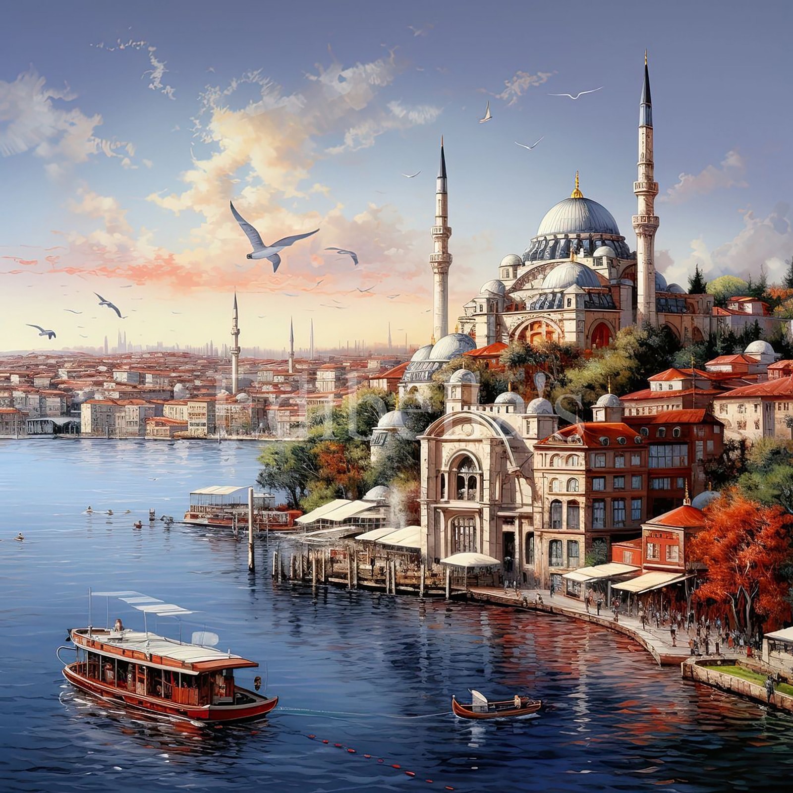 Haliç’te Osmanlı Esintisi 45X45CM 
