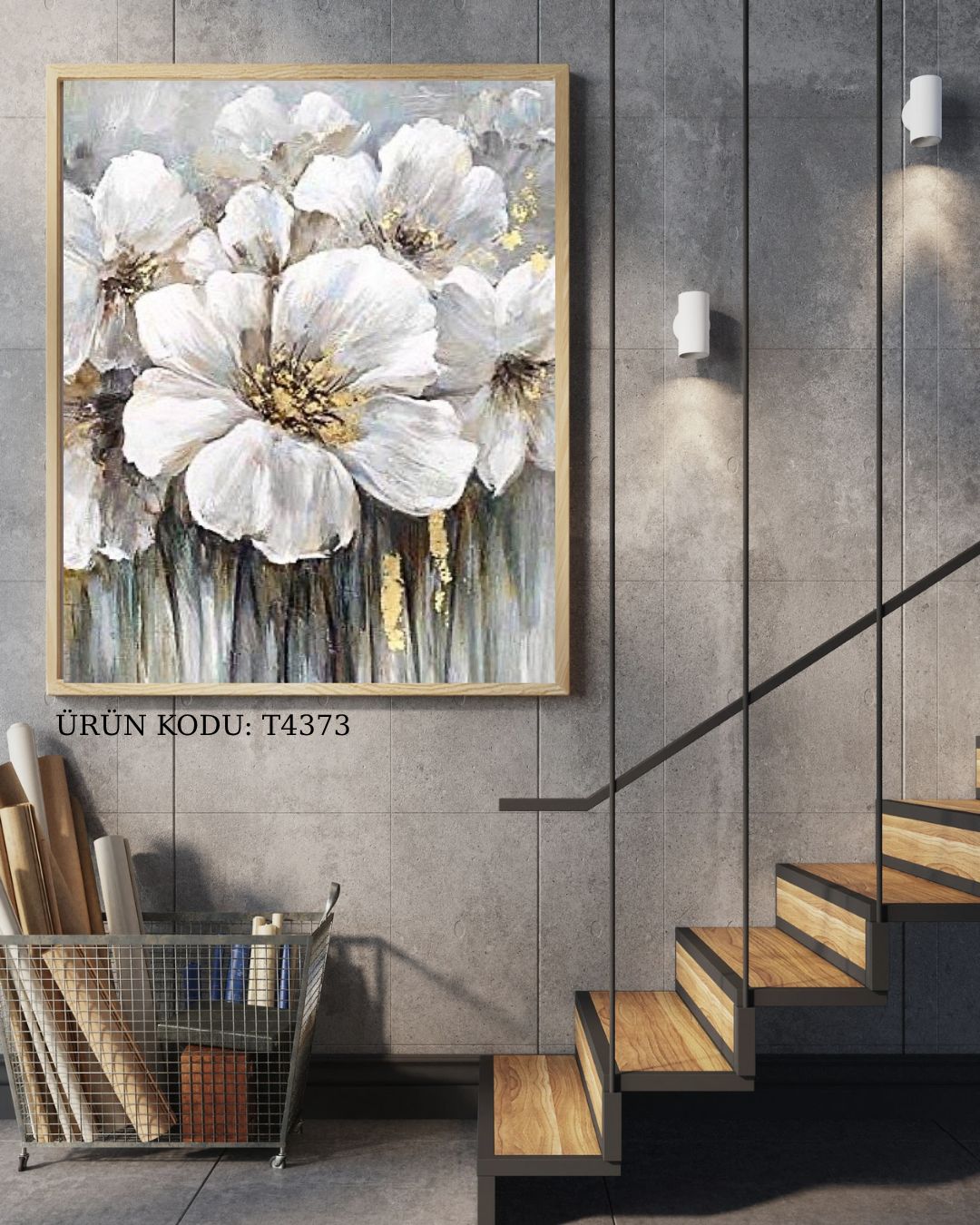 Beyaz Çiçeklerin Zarafeti 71x71cm T4373 Dialands Elmas Mozaik Tablo