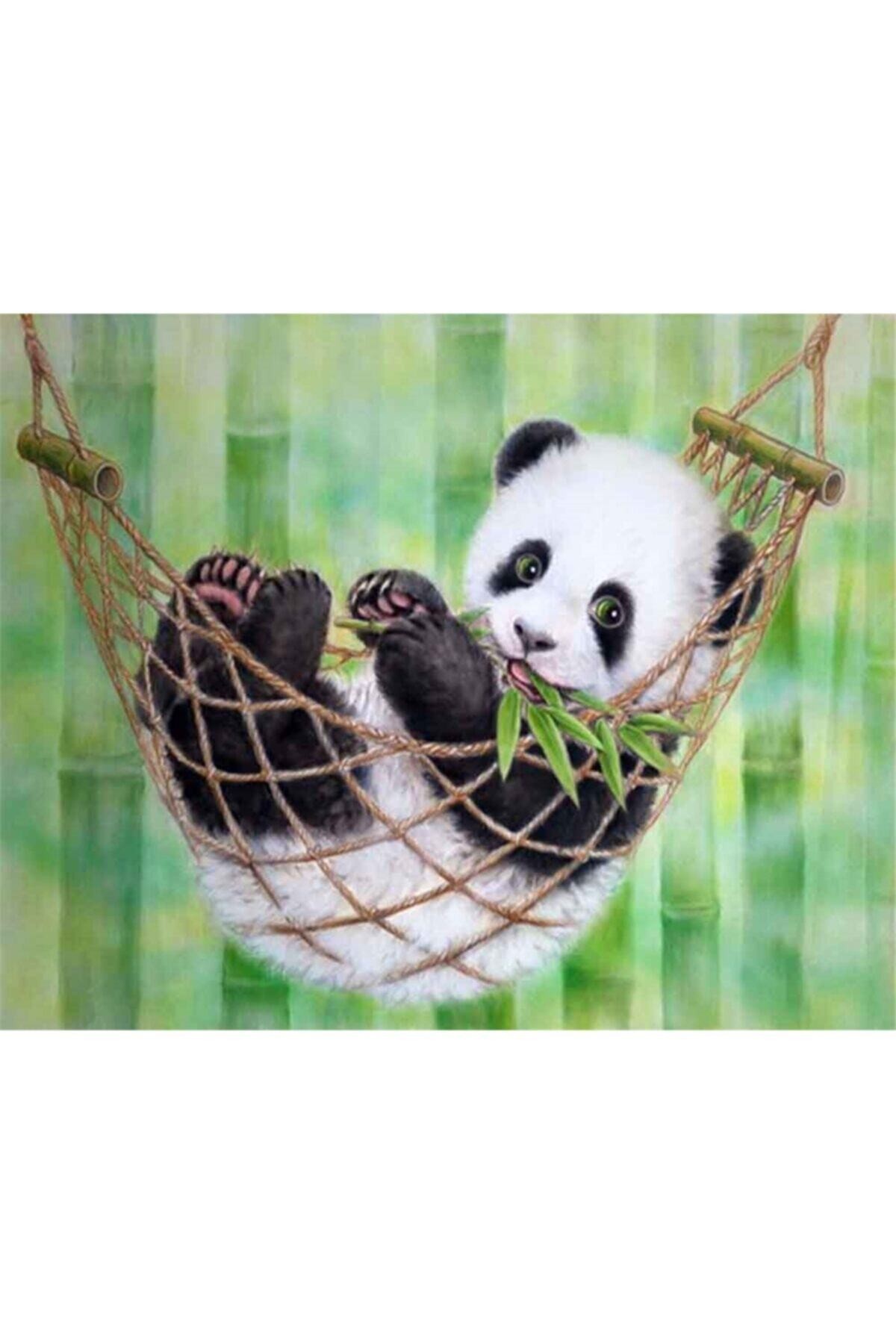 Movas Sanat Hamakta Yatan Yavru Panda | Elmas Mozaik Tablo | Mozaik Puzzle | 50x50 | E20202144M