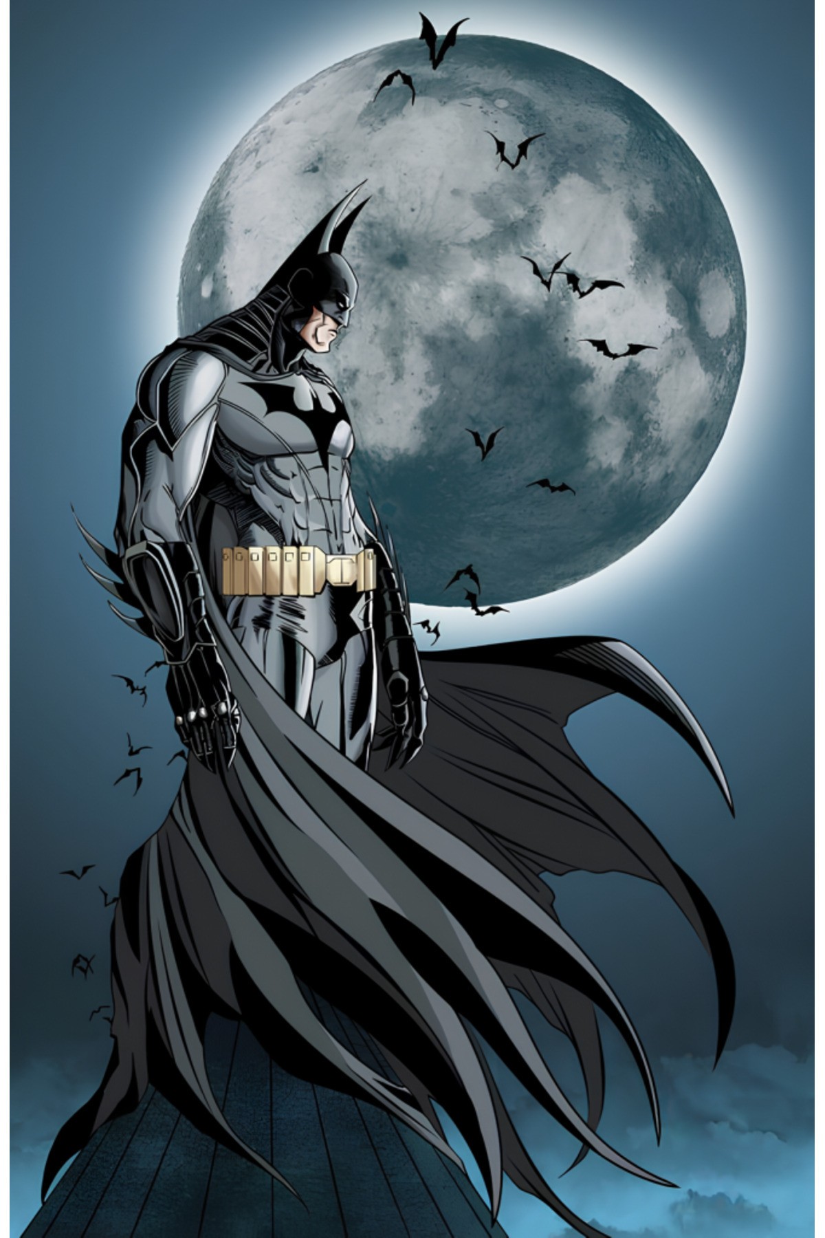 Movas Sanat Batman And The Full Moon - Batman | Diamond Mosaic Painting | Mosaic Puzzle | 45x70 | E20204021