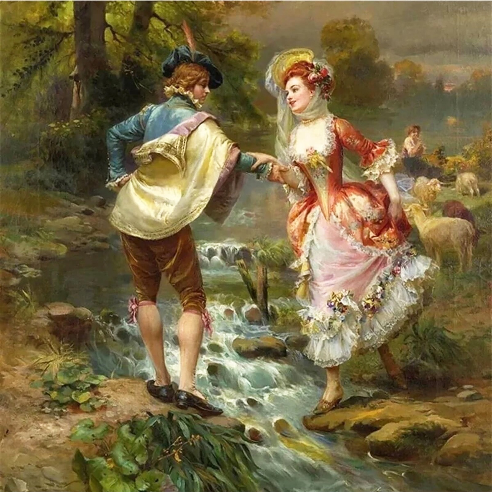 Dönem Çifti 45x45cm Dialands Elmas Mozaik Tablo