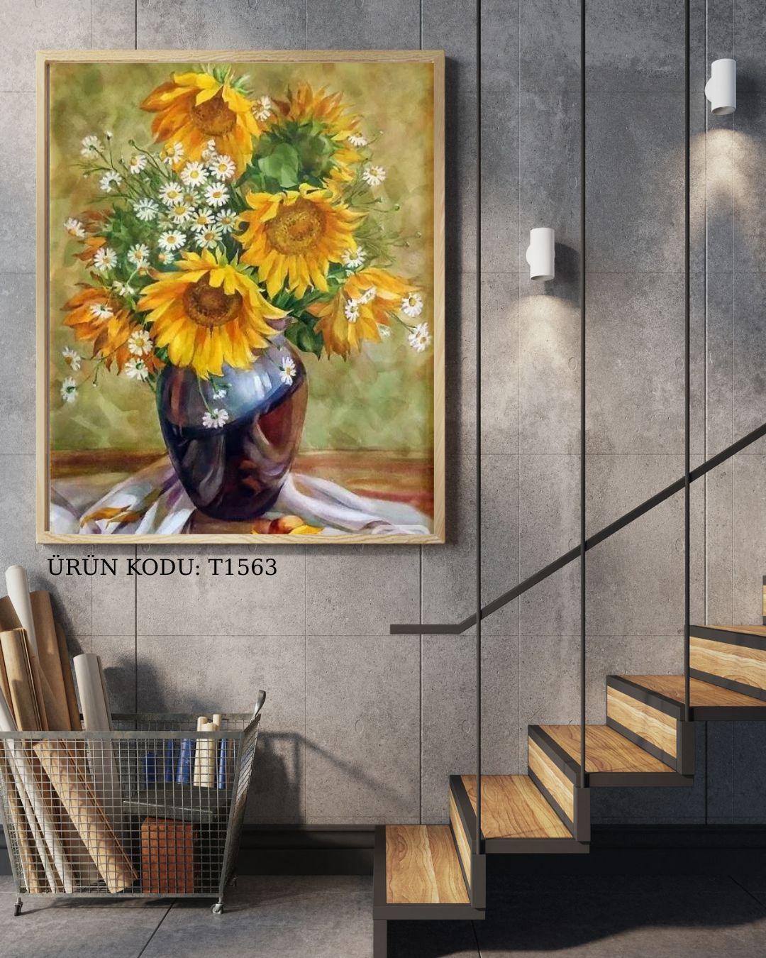 Ayçiçekleri Ve Papatyalar 41x56cm T1563 Dialands Elmas Mozaik Tablo