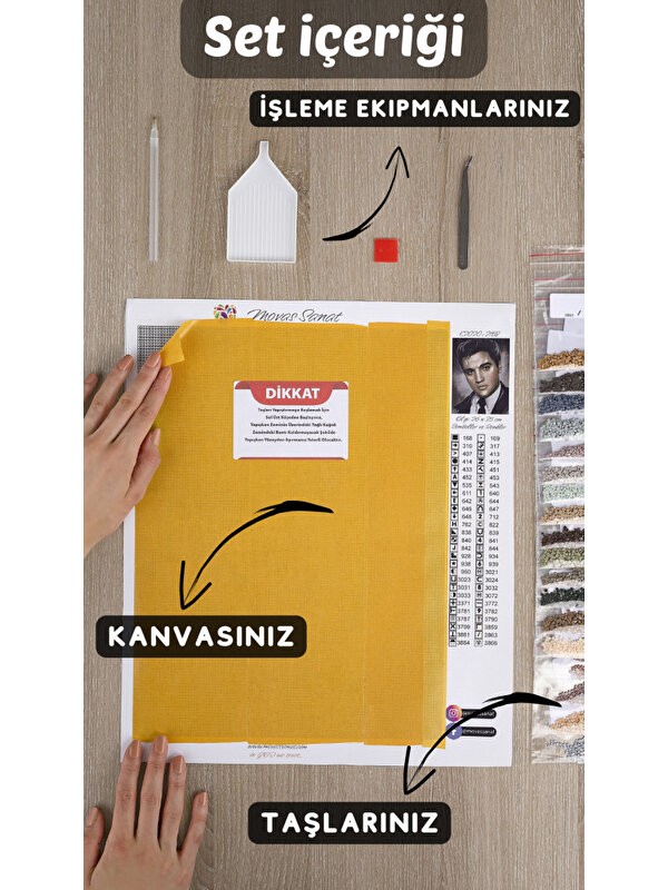 Movas Sanat Modern Sanat Ve Kadın | Elmas Mozaik Tablo | Mozaik Puzzle | 35x45 | E20201503M