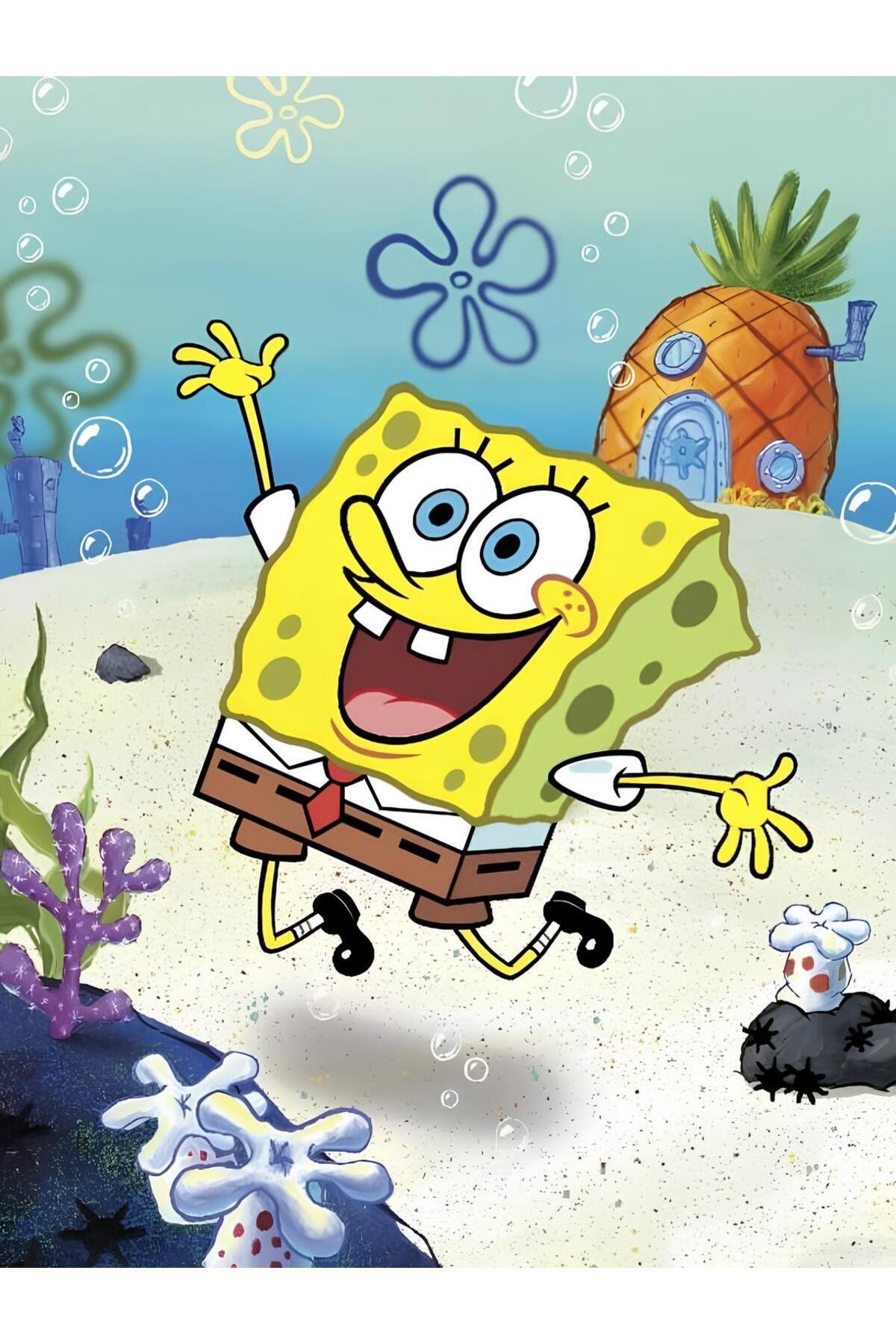 Movas Sanat Cheerful Sponge - SpongeBob | Diamond Mosaic Painting | Mosaic Puzzle | 45x60 | E20204056