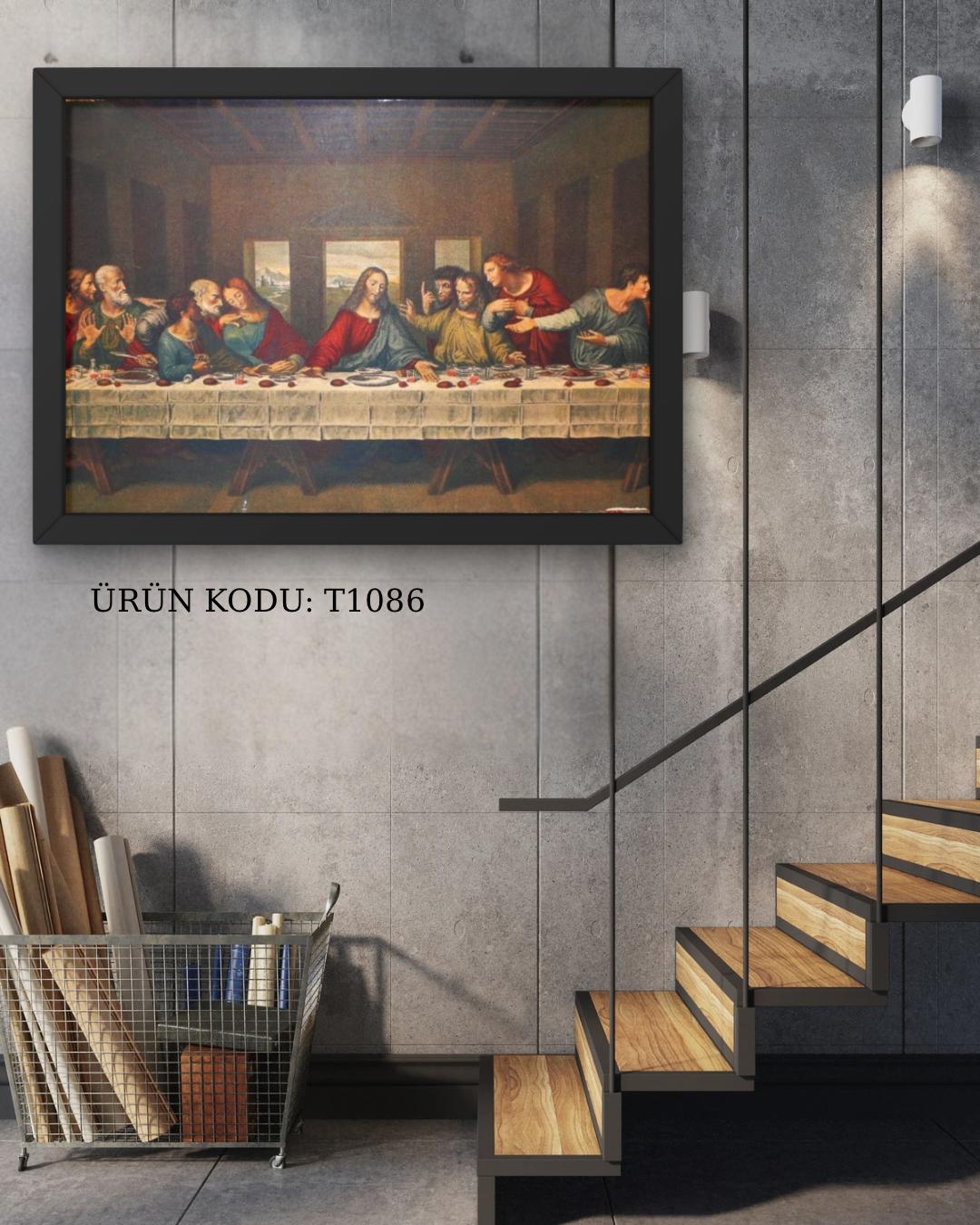 Leonardo Da Vinci-Son Akşam Yemeği (1495-1498) 112x56 cm Dialands Elmas Mozaik Tablo