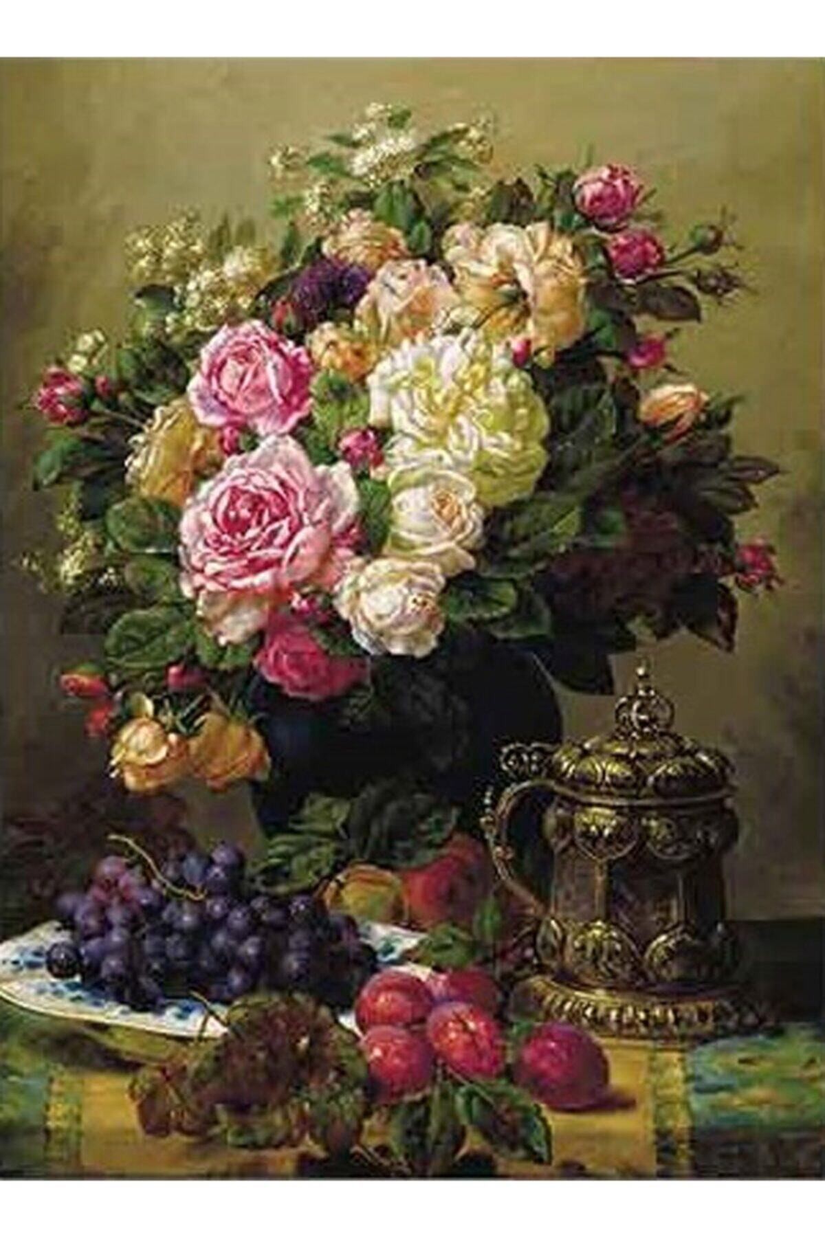 Movas Sanat Jean Baptiste - Flowers in a Vase | Diamond Mosaic Painting | Mosaic Puzzle | 45x60 | E20203022M