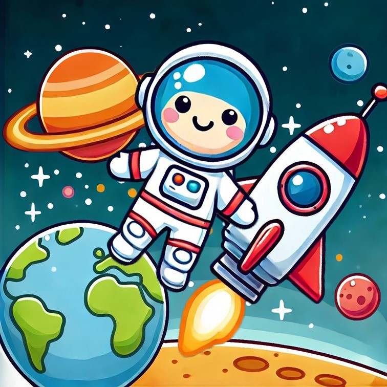 Movas Art - Astronaut | Special Mosaic Puzzle for Children | 20x20 | E20204550