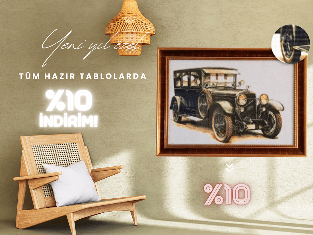 Movas Sanat Skoda Hispano Suiza 1926 | Hazır Mozaik Tablo | 70x51 | H20200006M