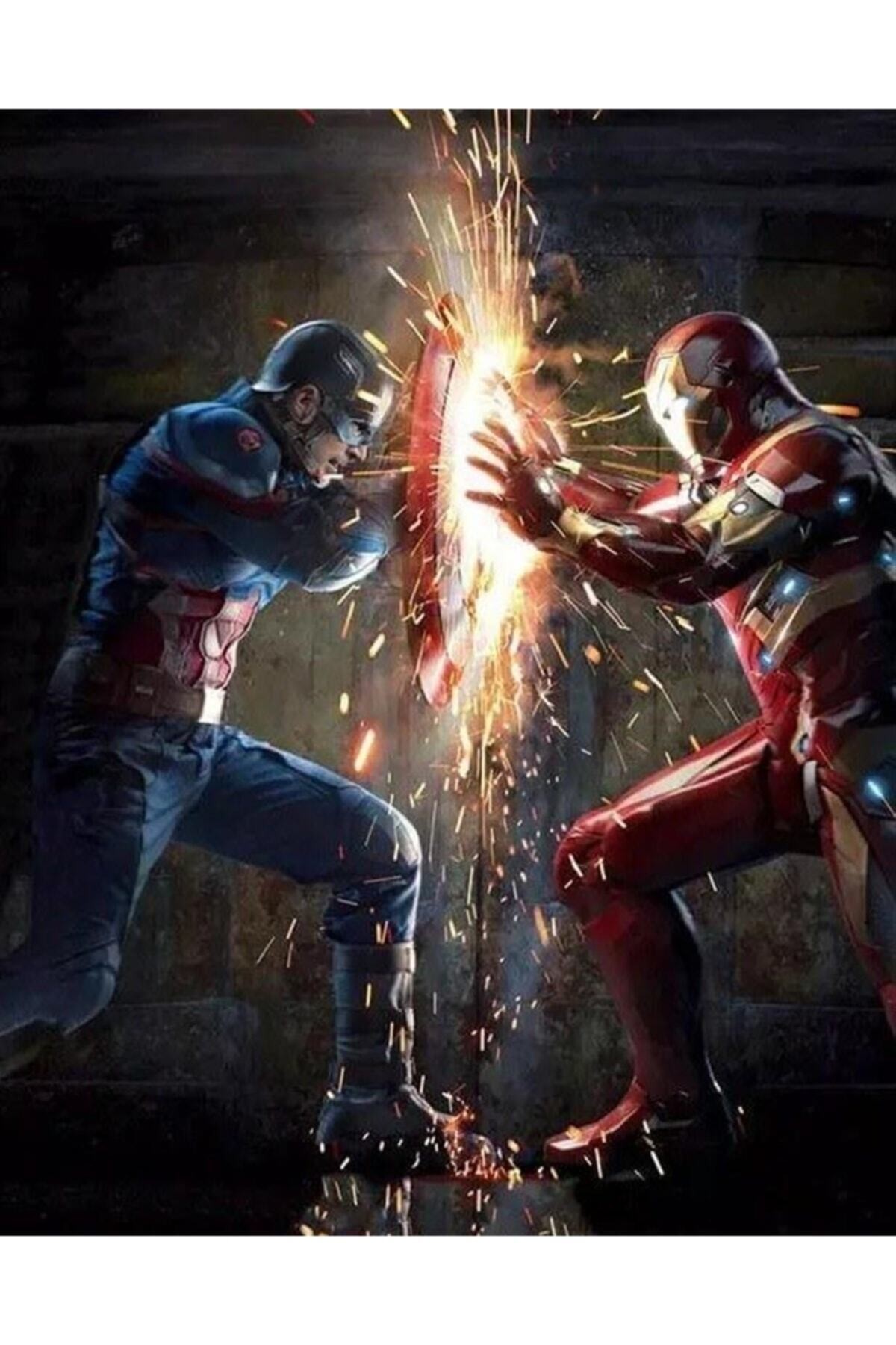 Movas Sanat Iron Man Vs Captain America | Diamond Mosaic Puzzle | 40x50 | E20203397