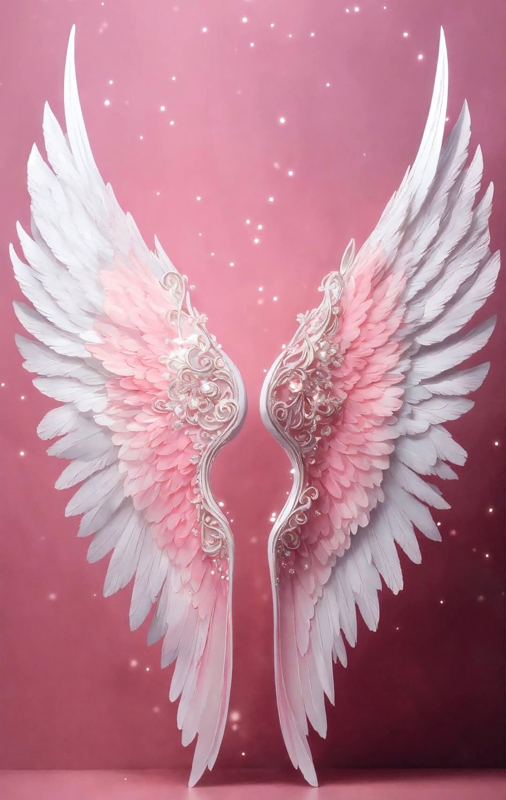 Pembe Kanatlar 40x63cm T044 Dialands Elmas Mozaik Tablo