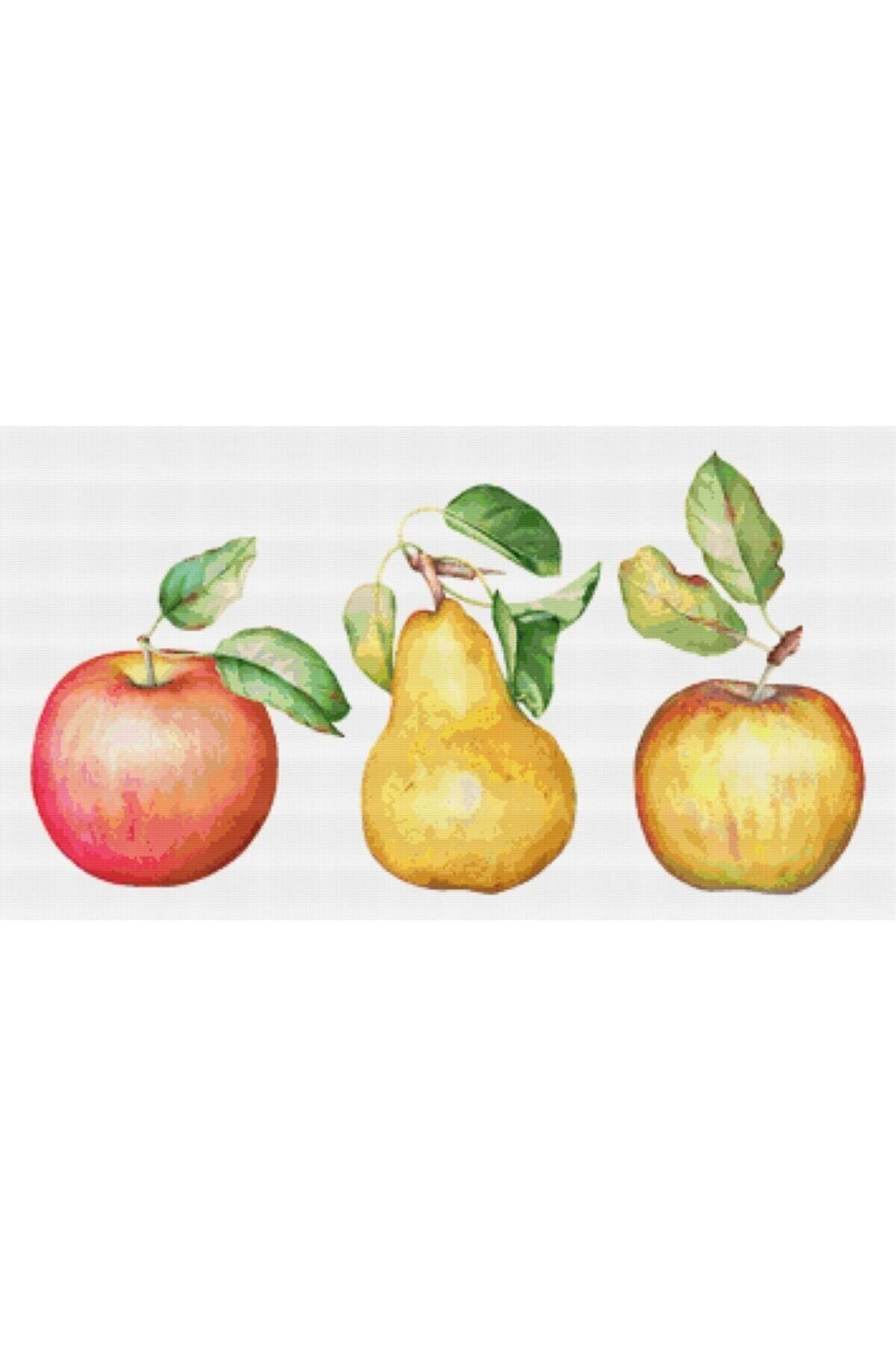 Movas Sanat Elmalar Ve Armut | Elmas Mozaik Tablo | Mozaik Puzzle | 49x27 | E2020088