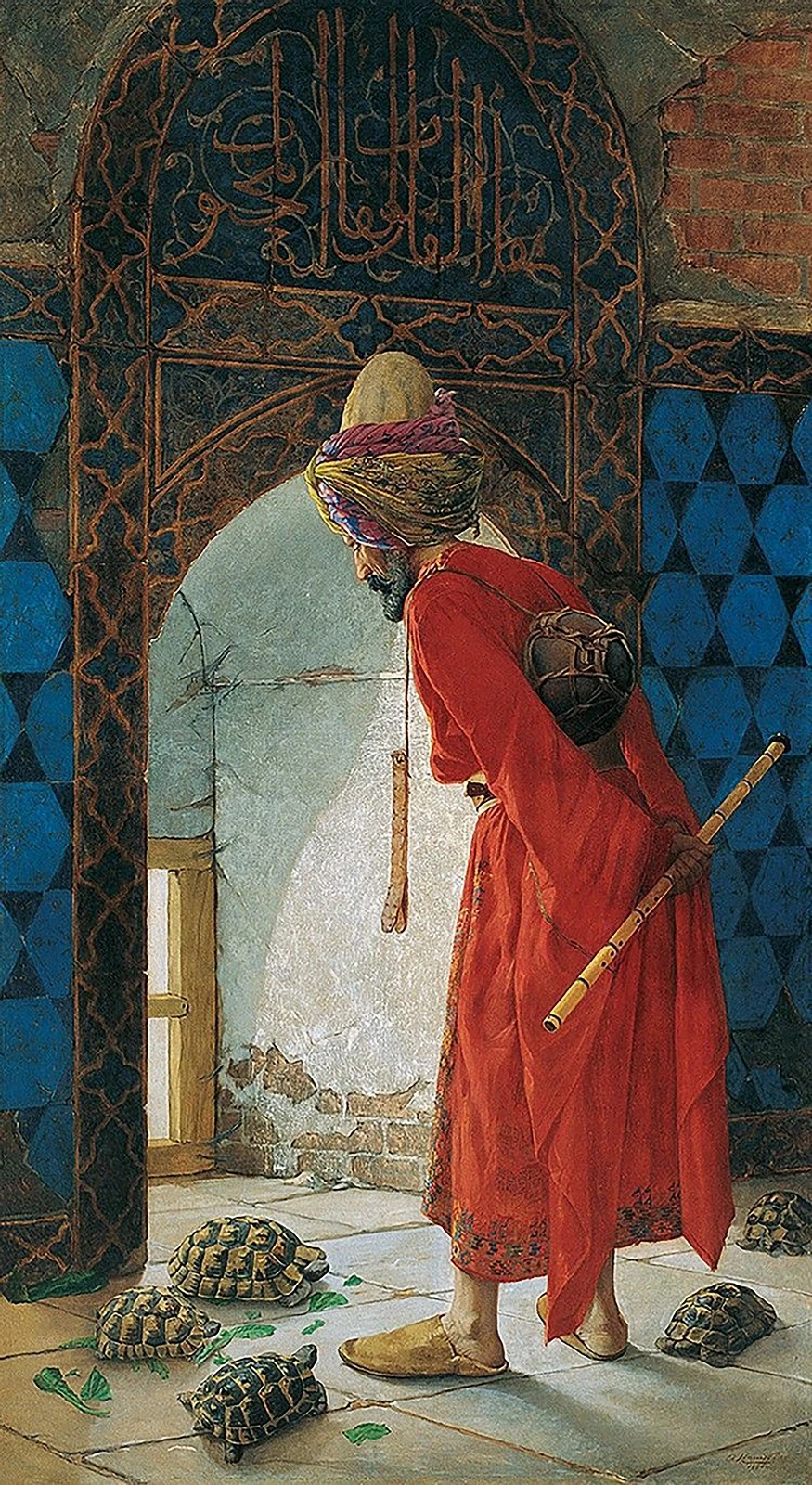 Kaplumbağa Terbiyecisi – Osman Hamdi Bey 40X73CM