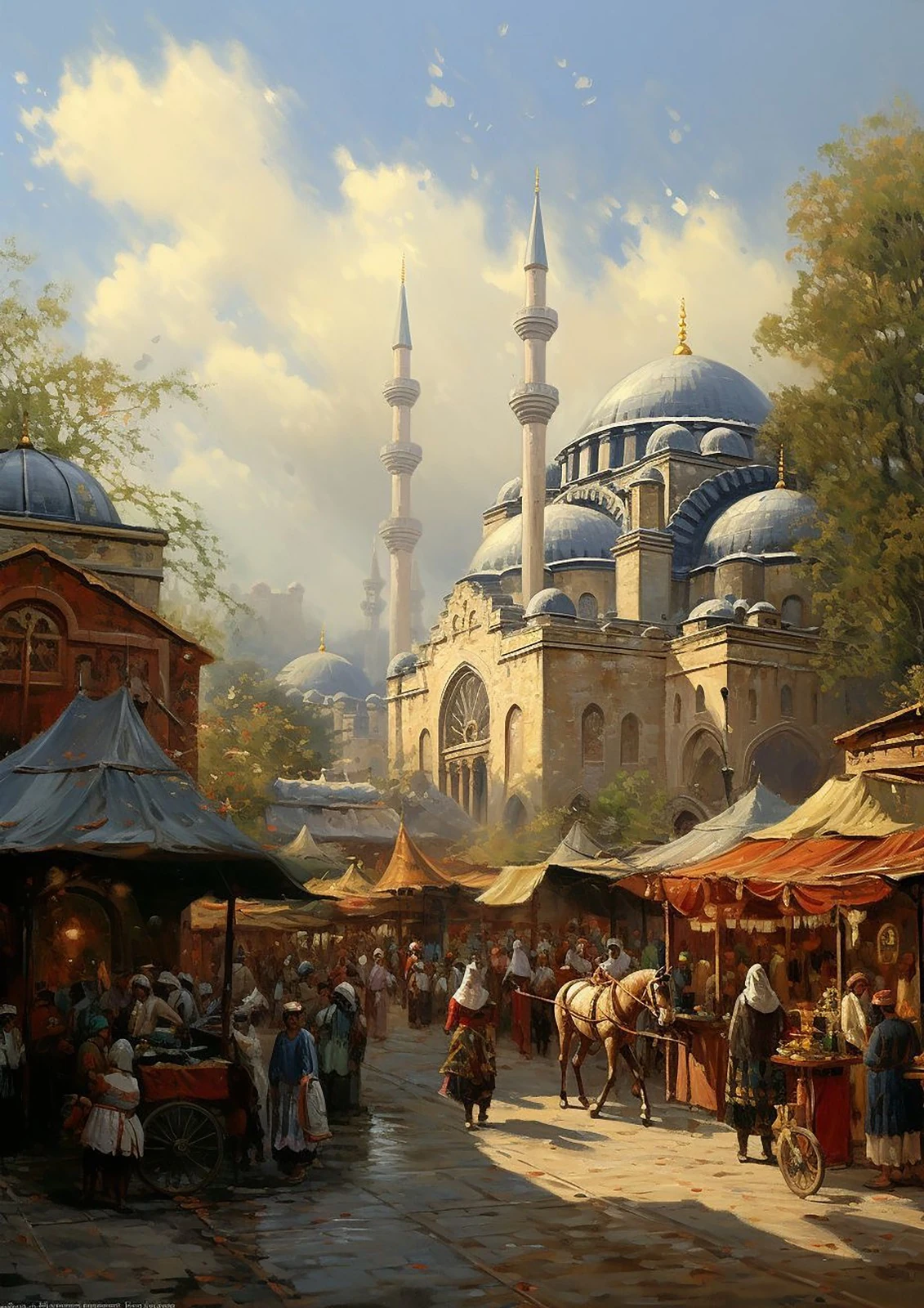 Osmanlı Çarşısında Gün Doğumu 43X60CM 