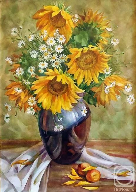 Ayçiçekleri Ve Papatyalar 41x56cm T1563 Dialands Elmas Mozaik Tablo